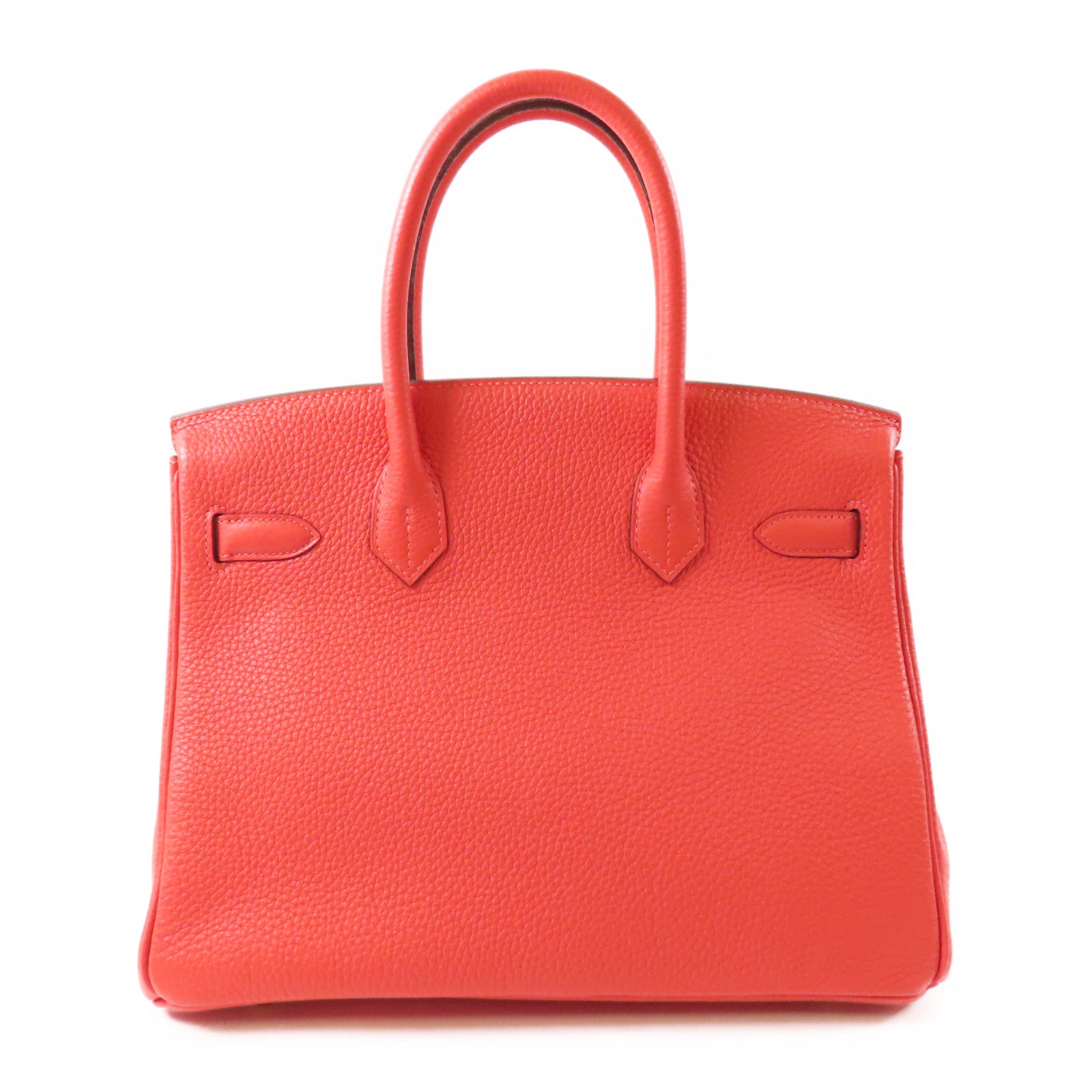 HERMES Clemence皮革Birkin 30金扣手挽袋Rouge Pivoine