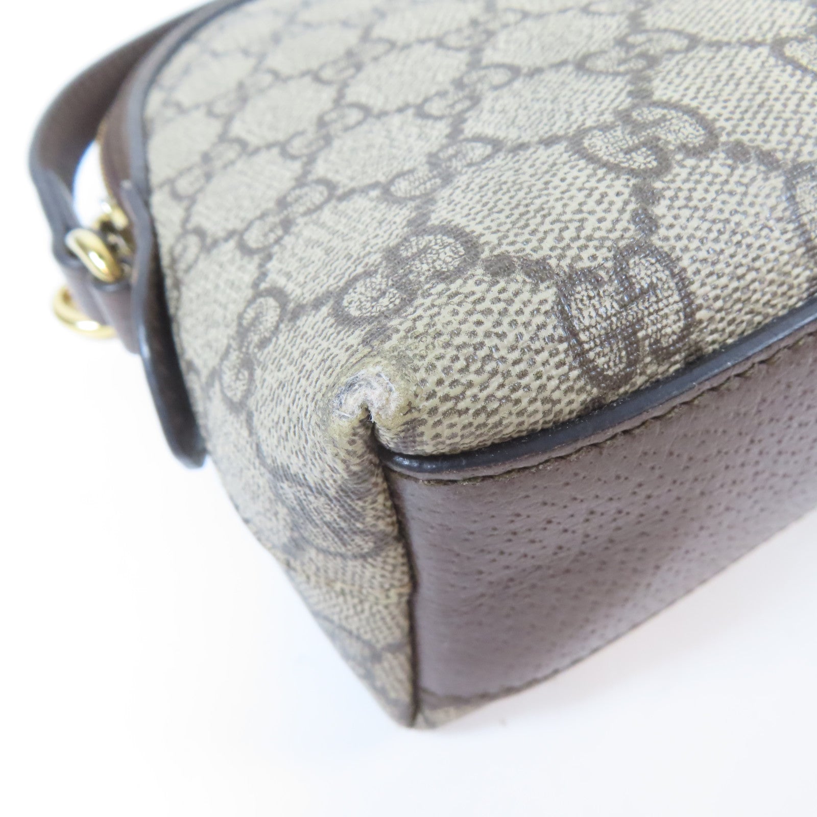GUCCI 塗層帆布Ophidia GG金扣肩背袋啡色
