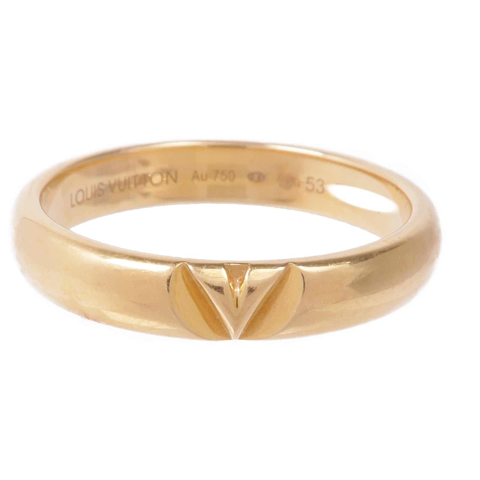 LOUIS VUITTON 18K黃金Volt Multi Wedding Band戒指LV#53/US#6.5