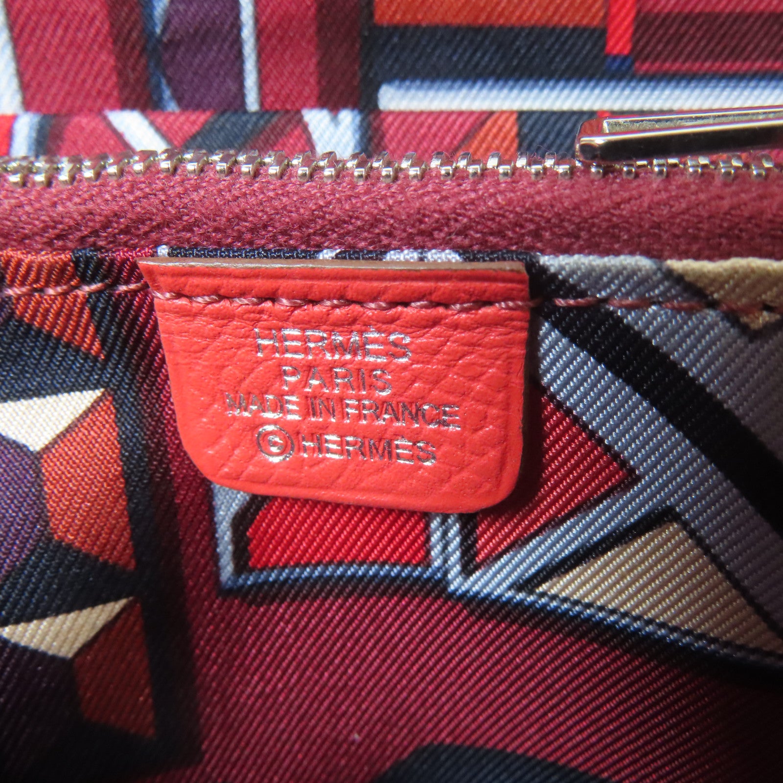 HERMES 【激減優惠】Epsom皮革Silk'In Compact Wallet銀扣錢包罌粟花橘色
