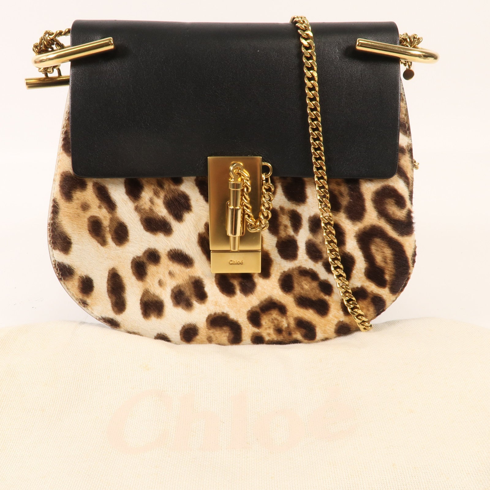 Chloe 馬毛Chain Shoulder金扣鏈帶肩背袋