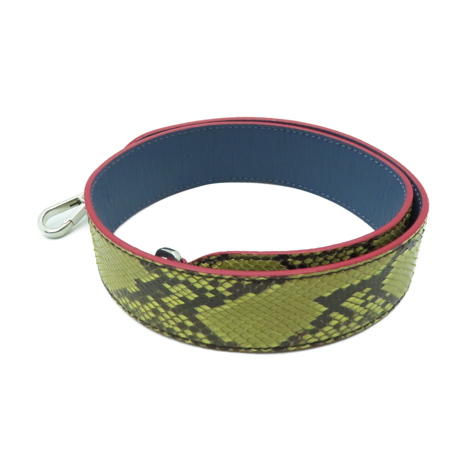 FENDI 【激減優惠】蛇皮皮革/牛皮皮革Strap銀扣肩背帶黃色/藍色
