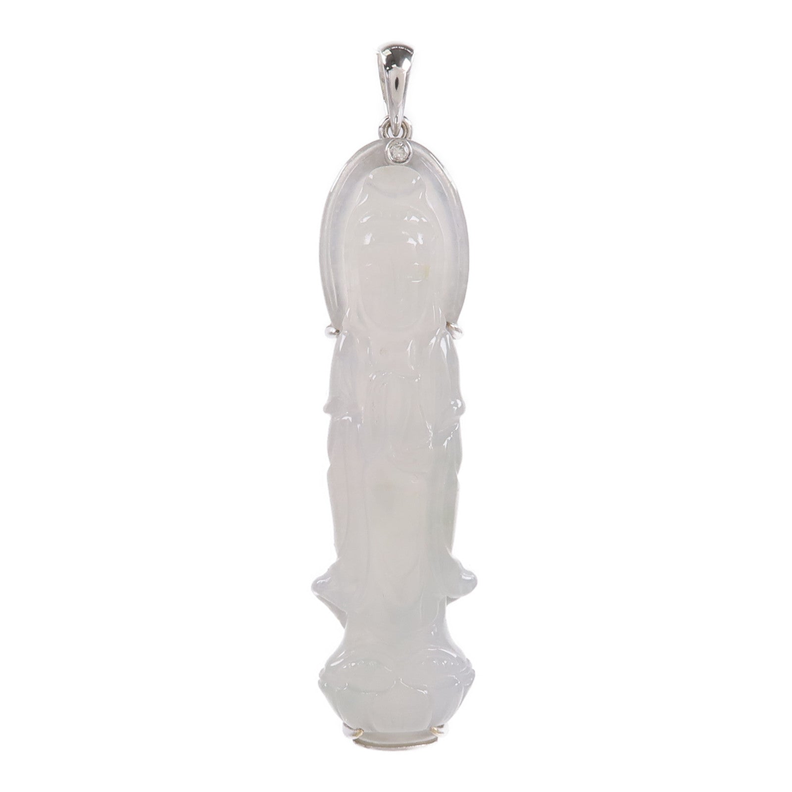 JEWELRY 18K白金Jade Pendant Top翡翠吊墜