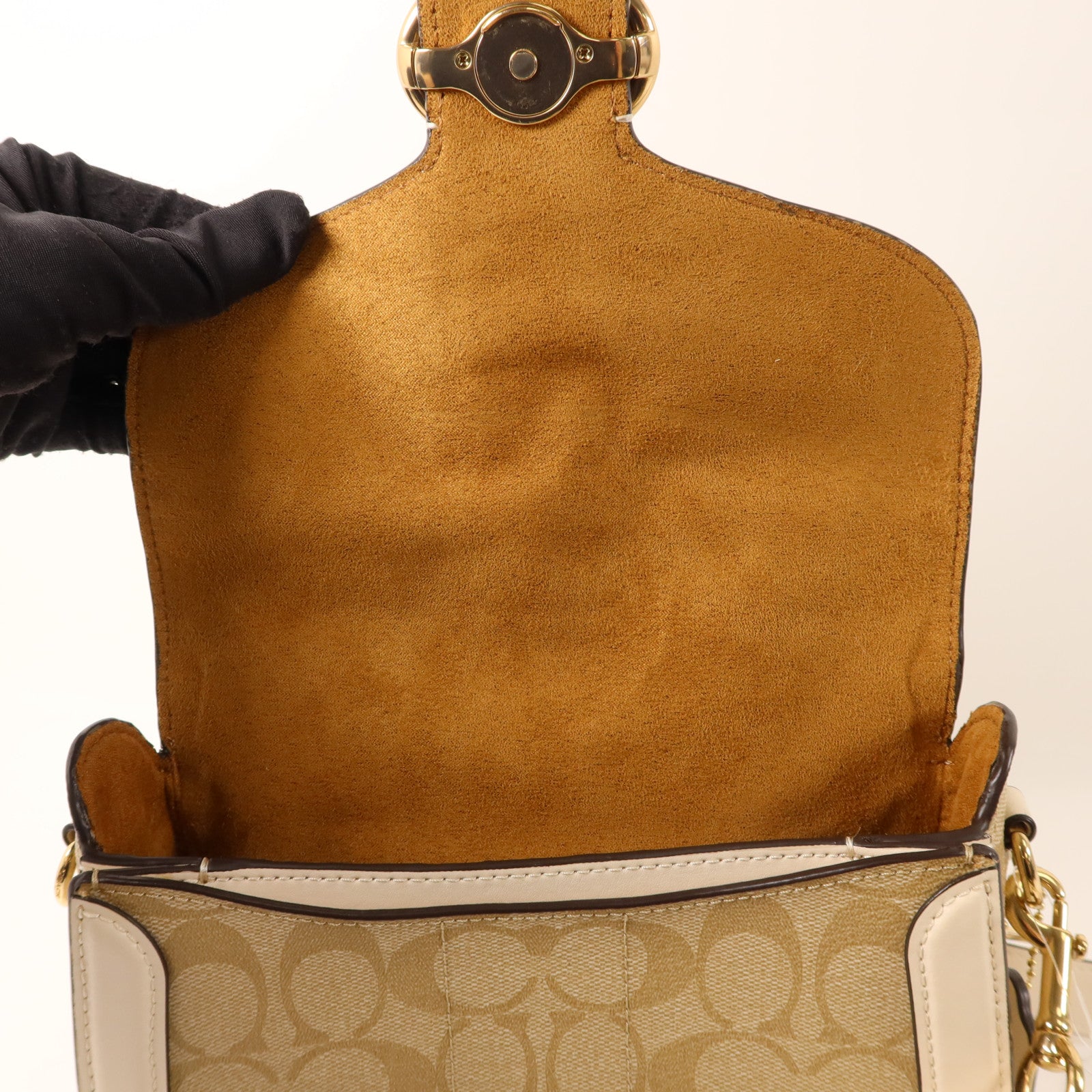 COACH 牛皮皮革Shoulder Bag金扣肩背袋