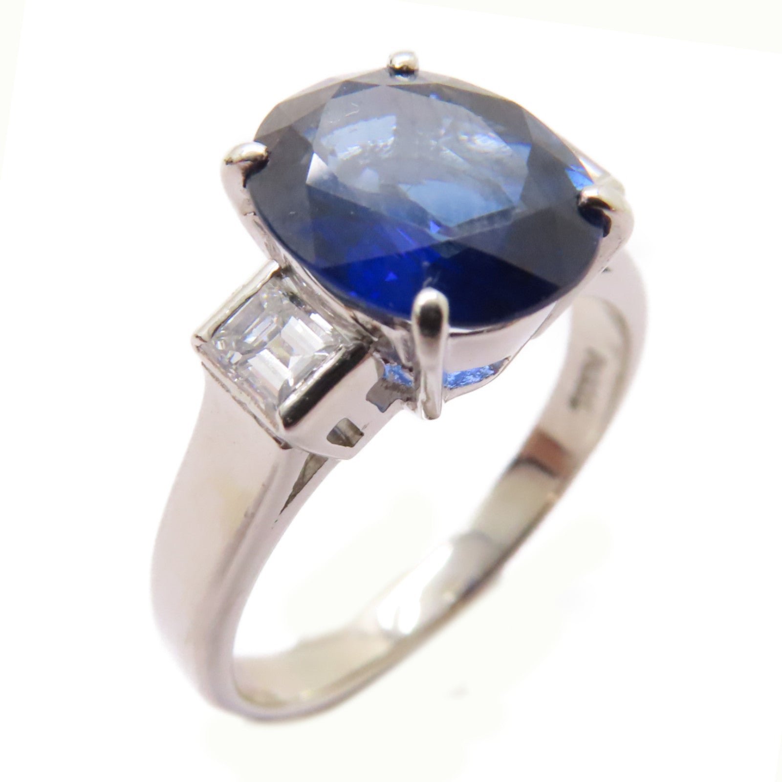 JEWELRY PT900鉑金Sapphire/Diamond Ring 2.68ct藍寶石/0.31ct鑽石戒指US#7