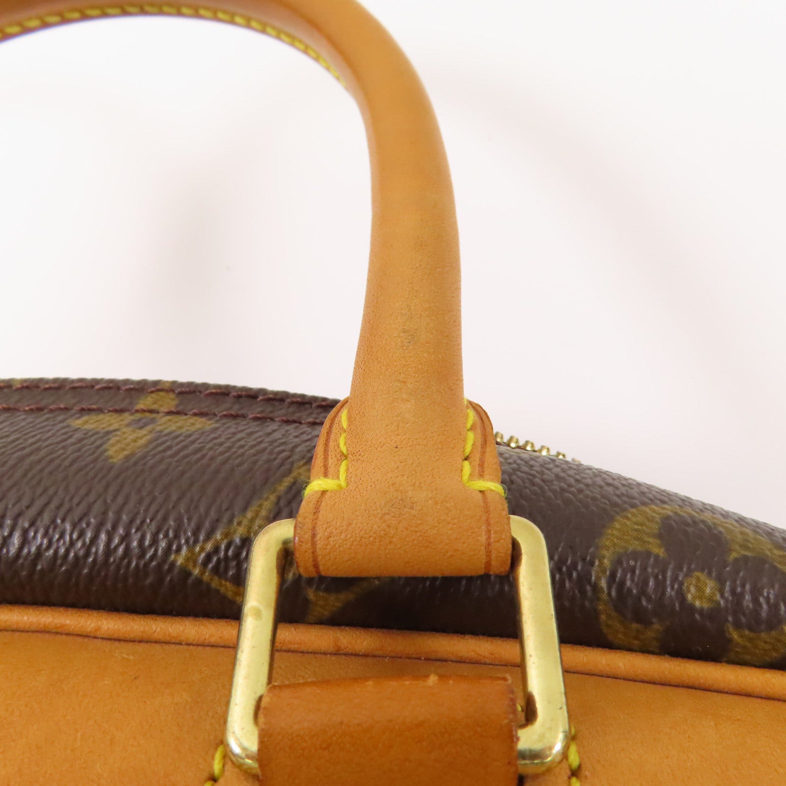 LOUIS VUITTON【激減優惠】 Monogram Deauville金扣手挽袋棕色