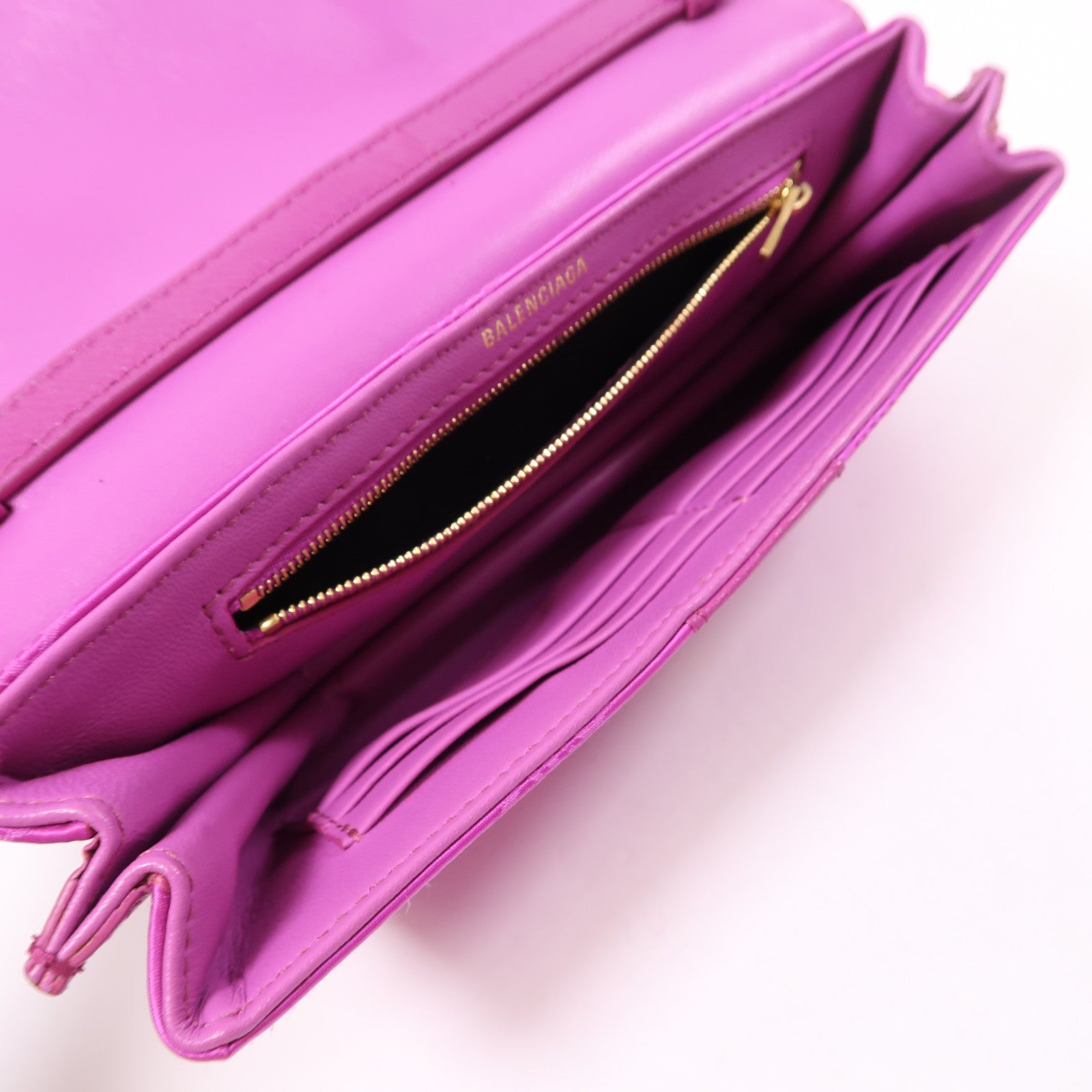 BALENCIAGA GHW Shoulder Bag Nylon/Calfskin Leather 581101 Pink