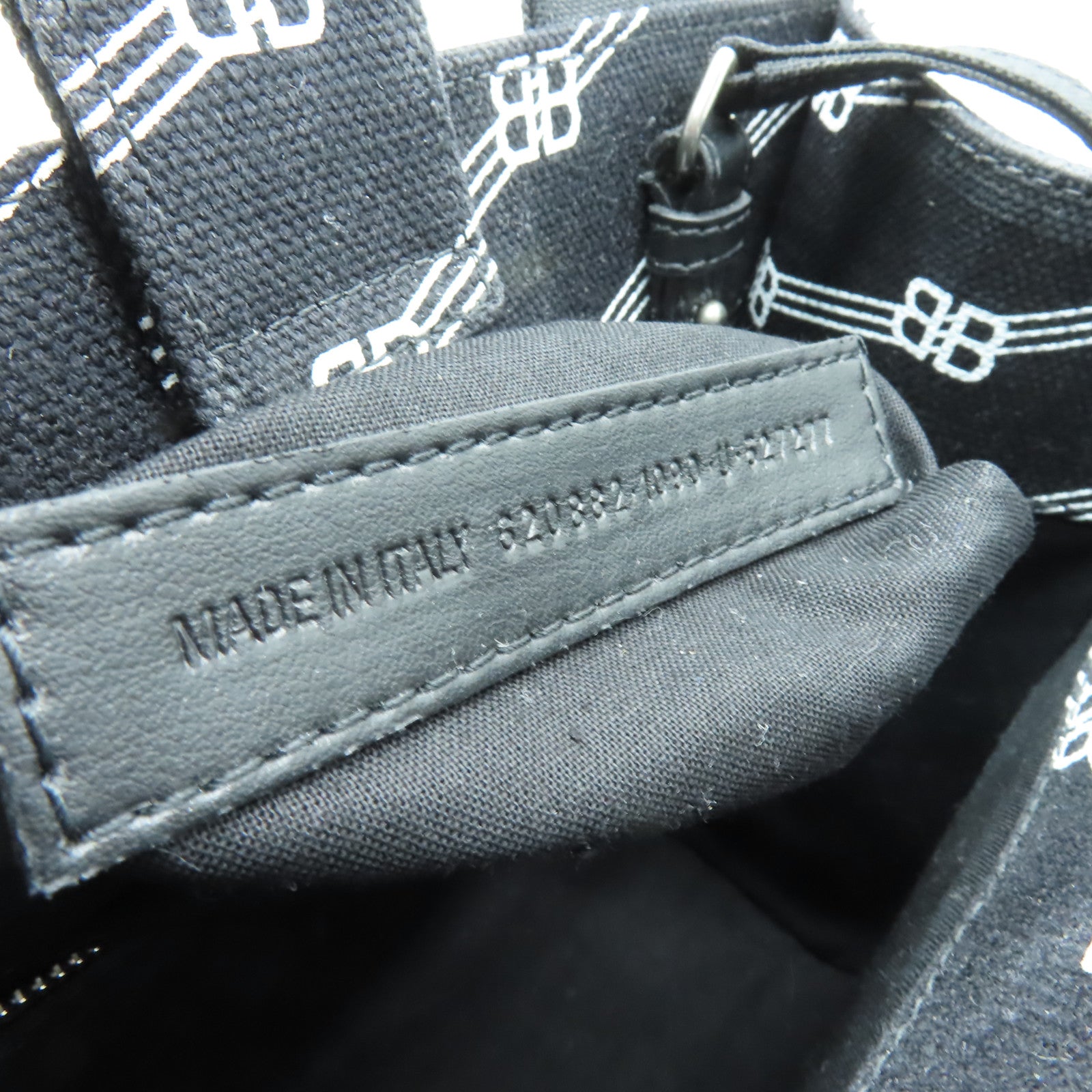 BALENCIAGA 【清倉大減價】帆布Shoulder Bag銀扣手挽肩背兩用袋黑色