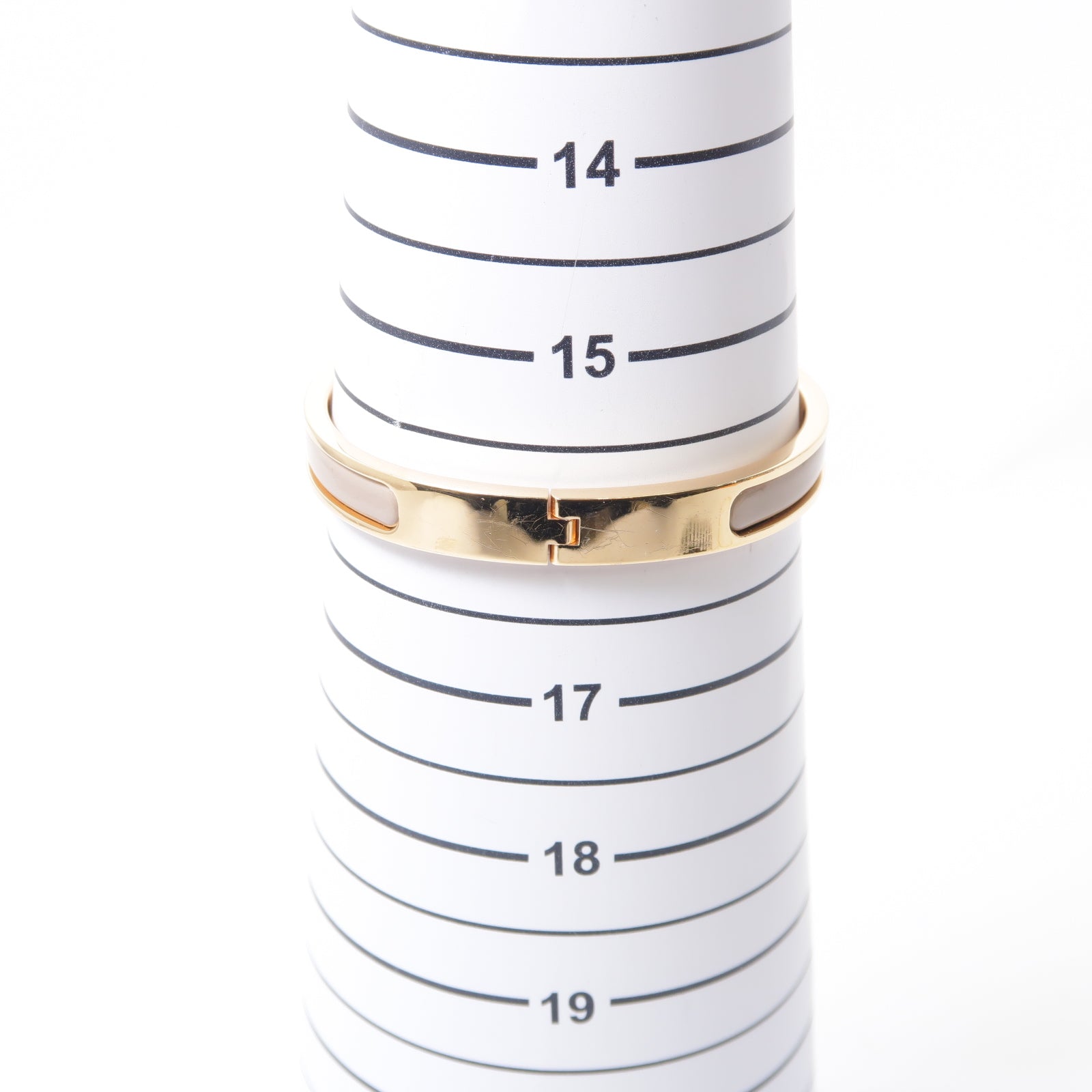 HERMES 金屬Mini Clic Chaine d'Ancre Bracelet手鐲金色/米色