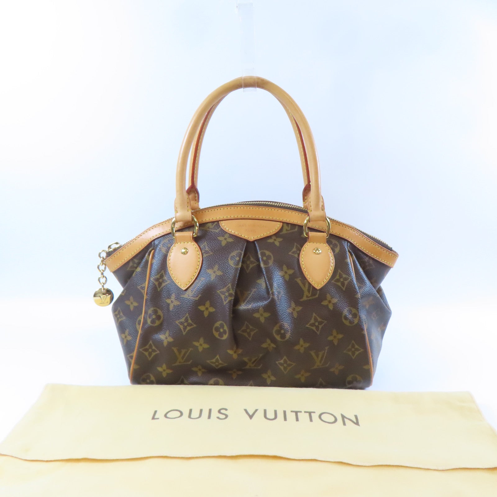 LOUIS VUITTON Monogram Tivoli PM金扣手挽袋啡色