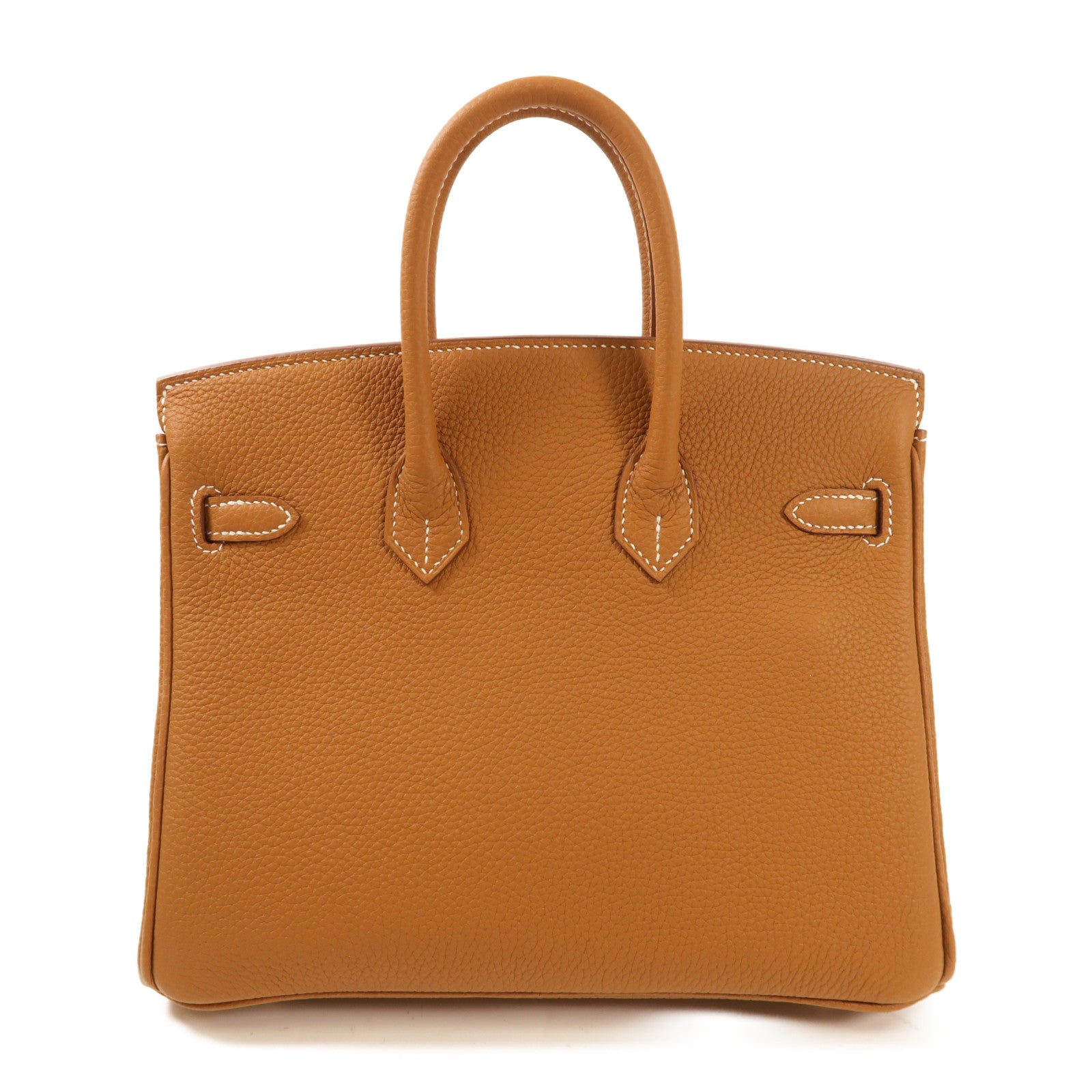 HERMES 【激減優惠】Togo皮革Birkin 25銀扣手挽袋Gold