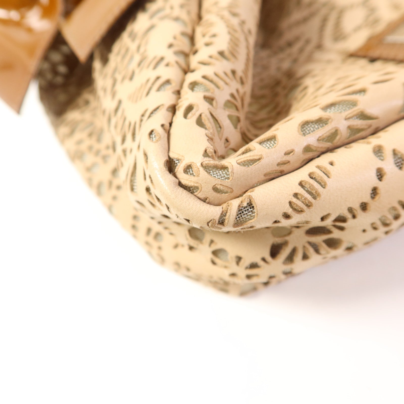 Valentino 牛皮皮革/漆皮皮革Handbag銀扣肩背袋