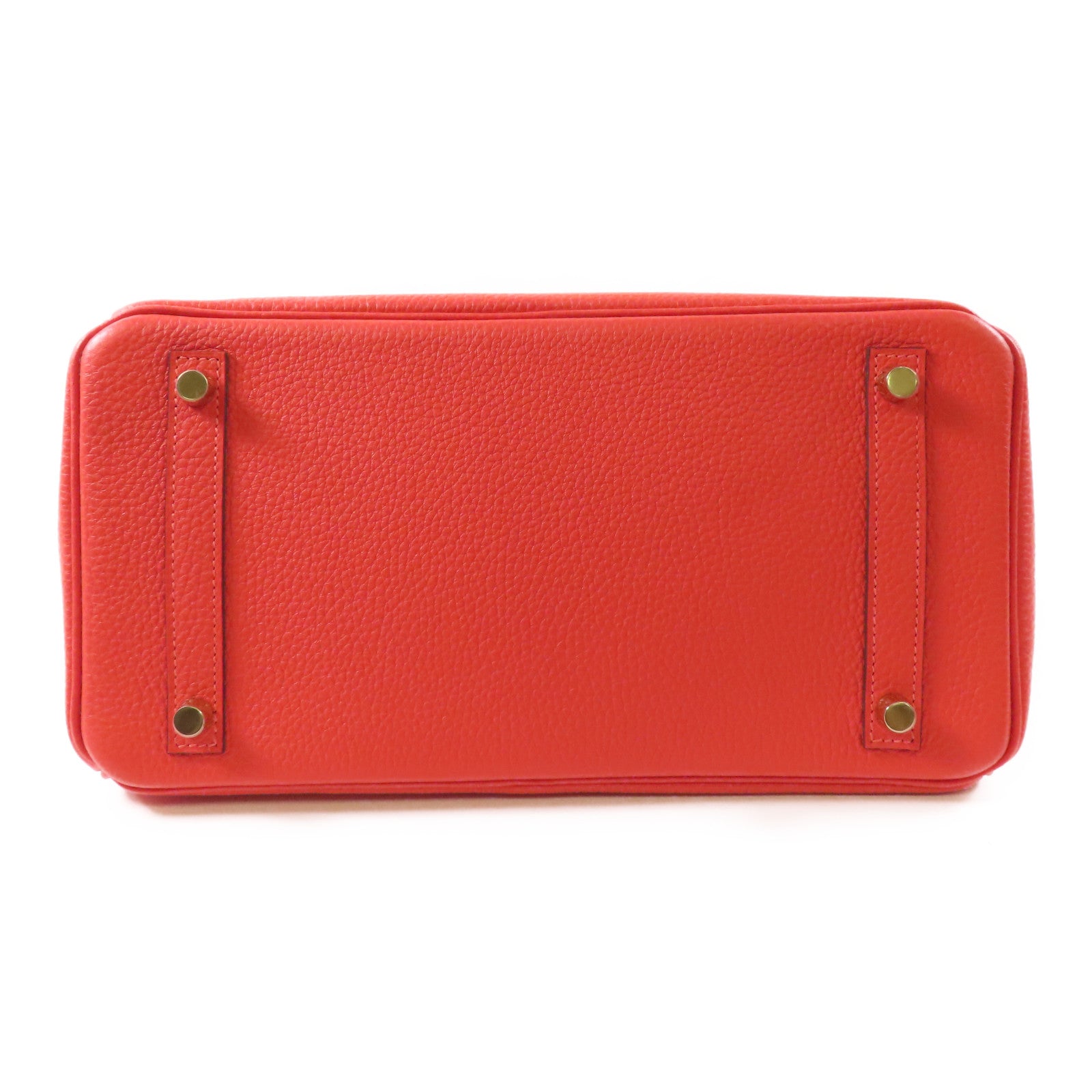 HERMES Clemence皮革Birkin 30金扣手挽袋Rouge Pivoine