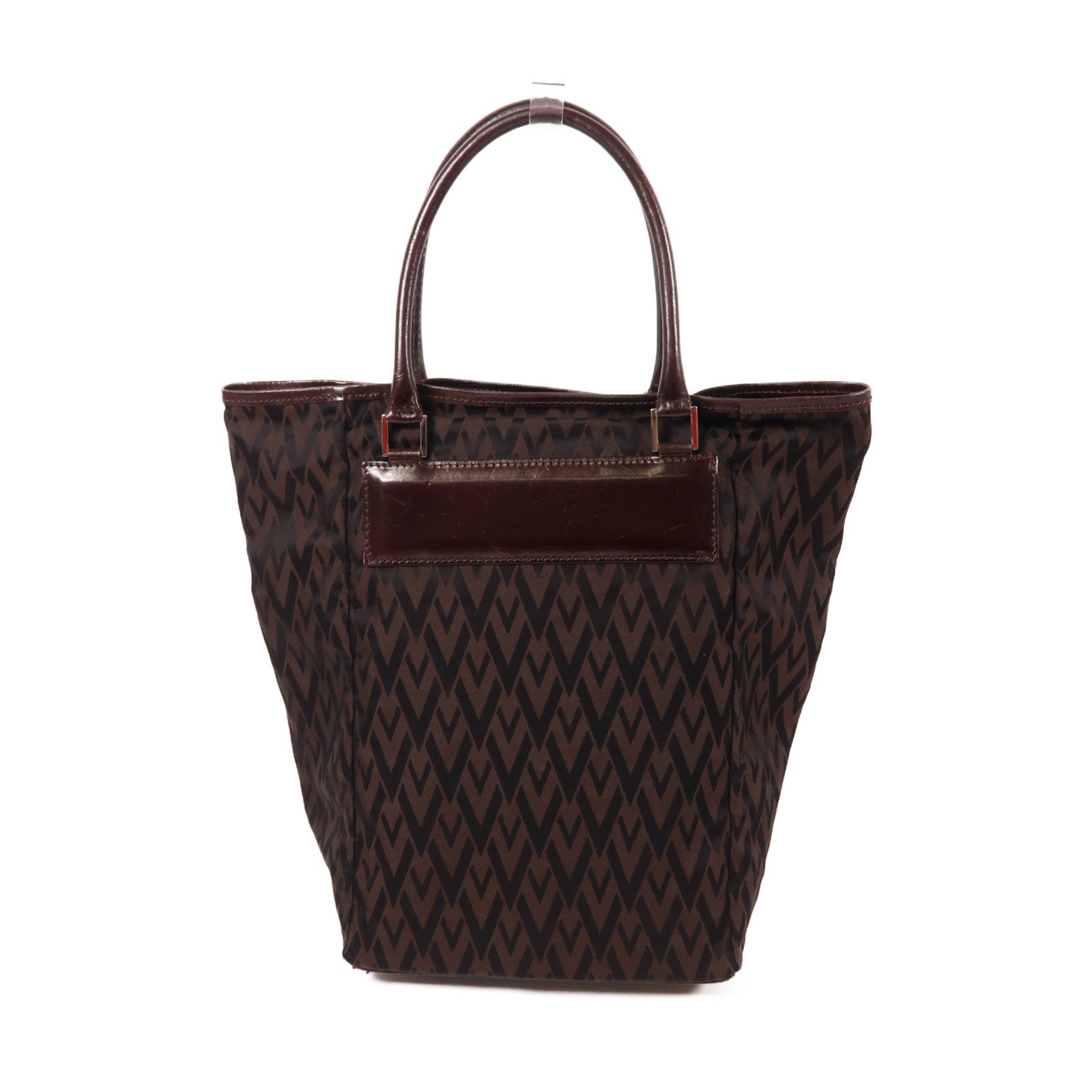 Valentino 帆布/皮革Tote Bag銀扣手挽袋啡色