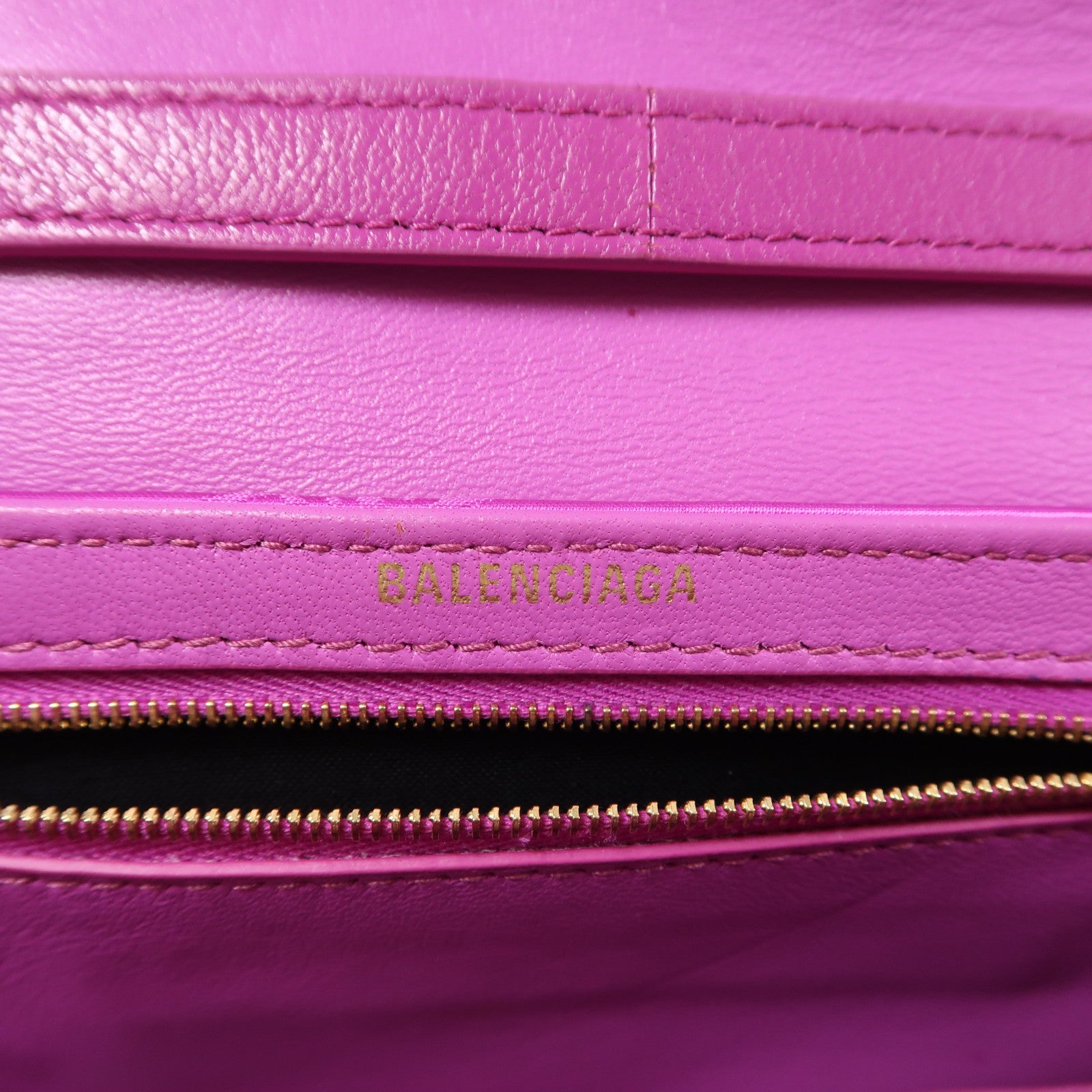 BALENCIAGA GHW Shoulder Bag Nylon/Calfskin Leather 581101 Pink