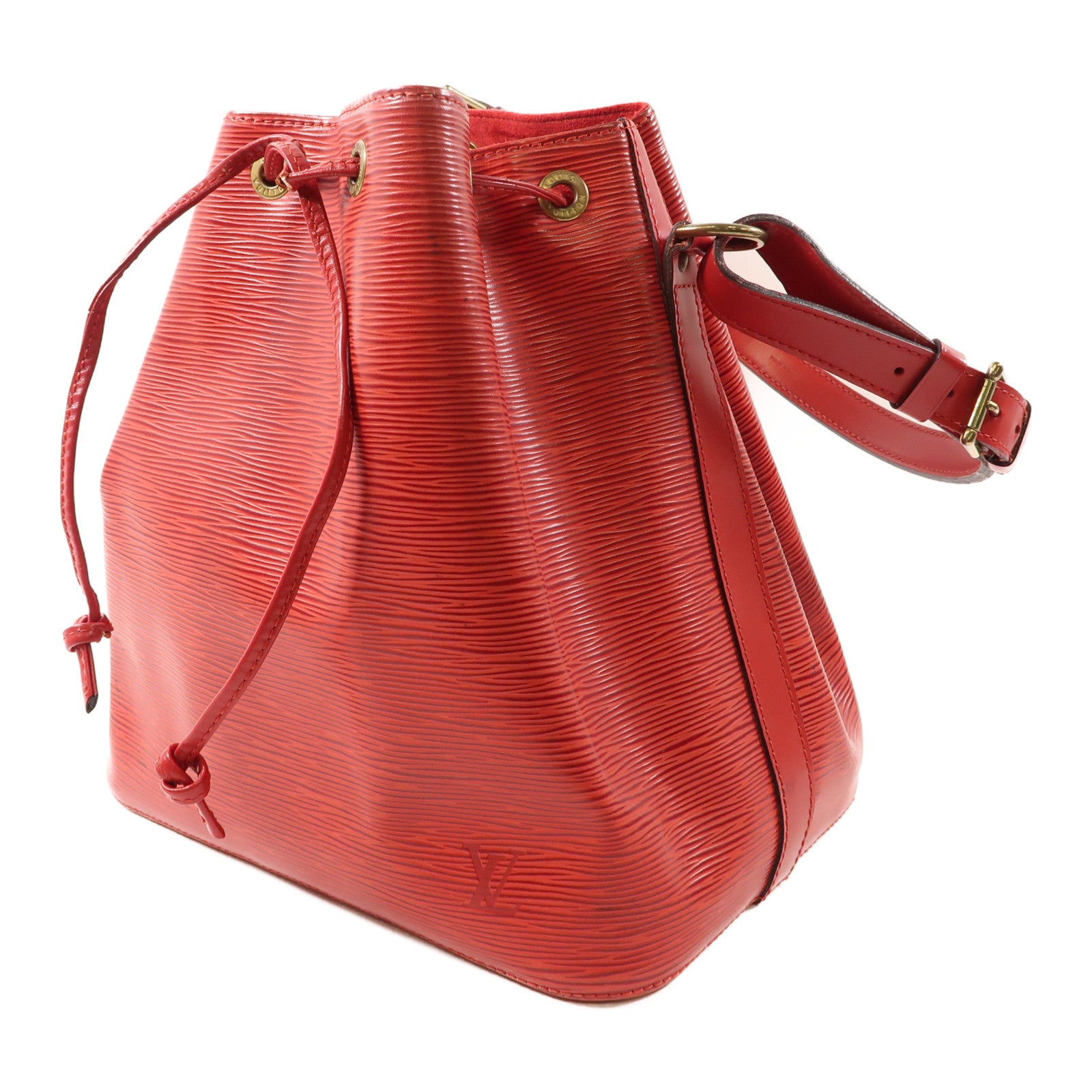 LOUIS VUITTON Epi Petit Noe金扣肩背袋紅色