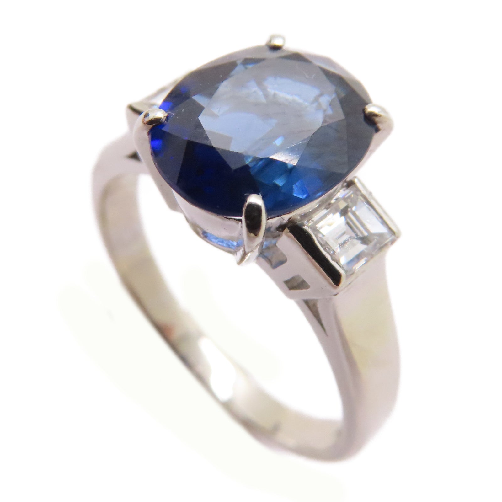 JEWELRY PT900鉑金Sapphire/Diamond Ring 2.68ct藍寶石/0.31ct鑽石戒指US#7