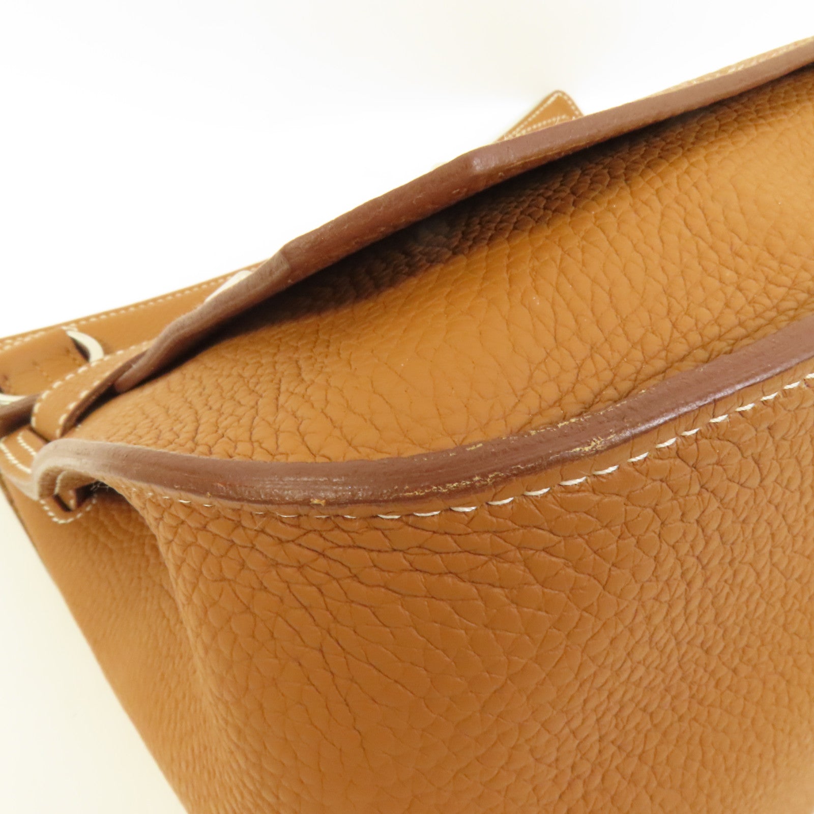 HERMES Clemence皮革Jypsiere 31銀扣肩背袋Gold