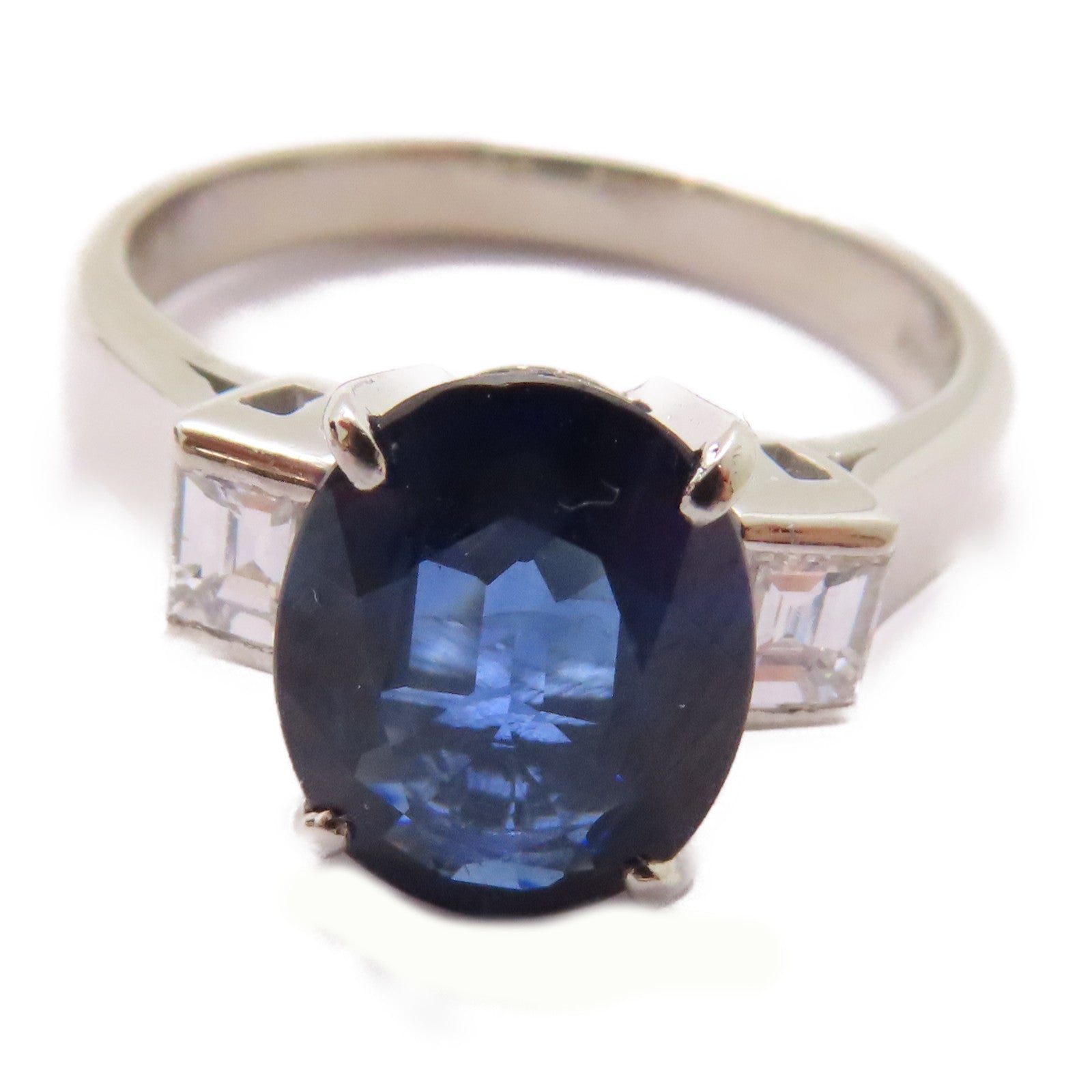 JEWELRY PT900鉑金Sapphire/Diamond Ring 2.68ct藍寶石/0.31ct鑽石戒指US#7