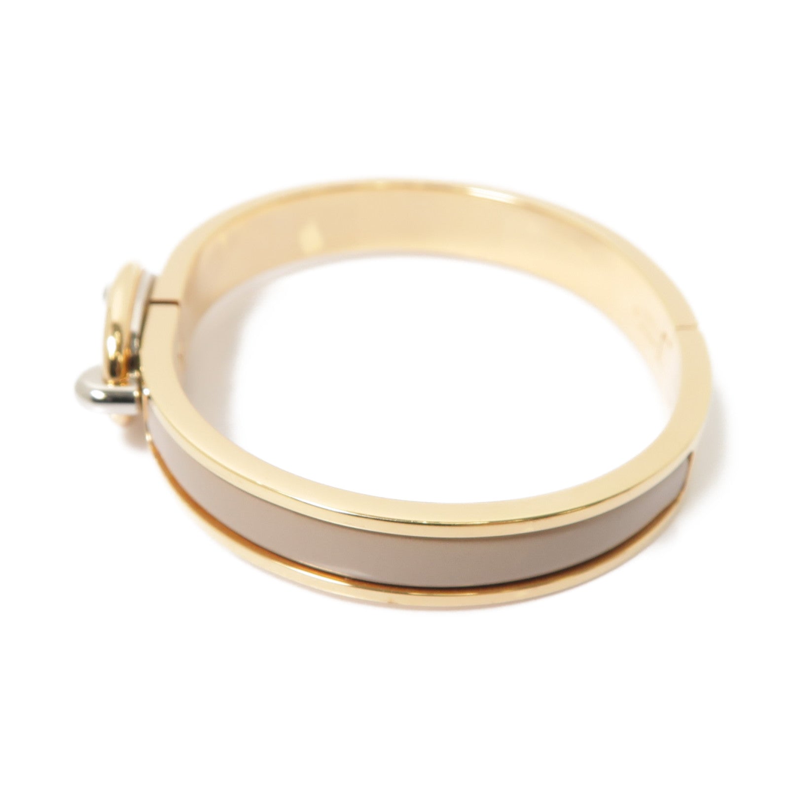 HERMES 金屬Mini Clic Chaine d'Ancre Bracelet手鐲金色/米色