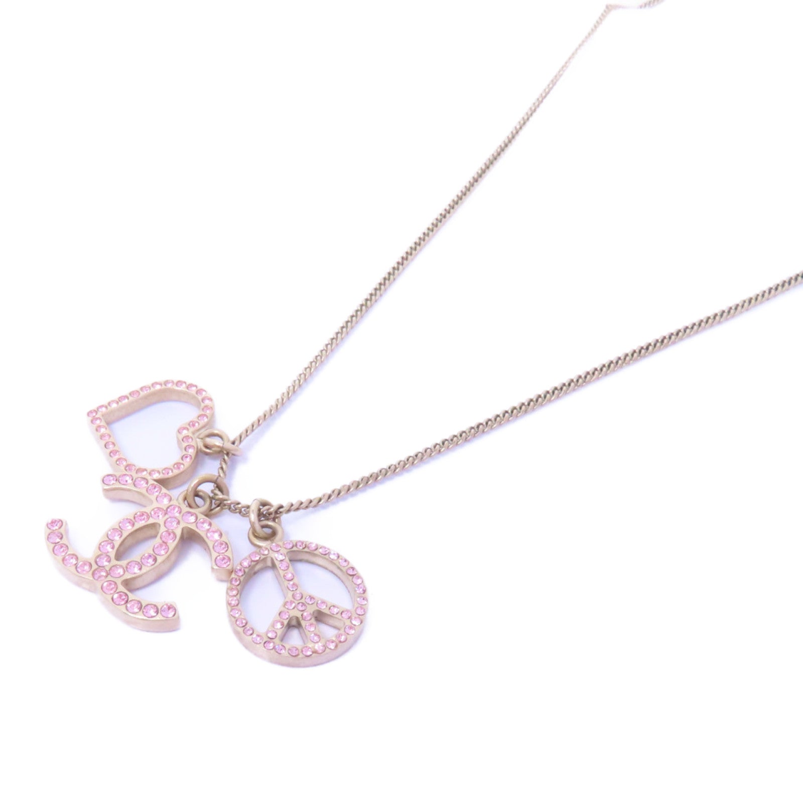 CHANEL PVC/金屬Necklace項鍊粉紅色/金色