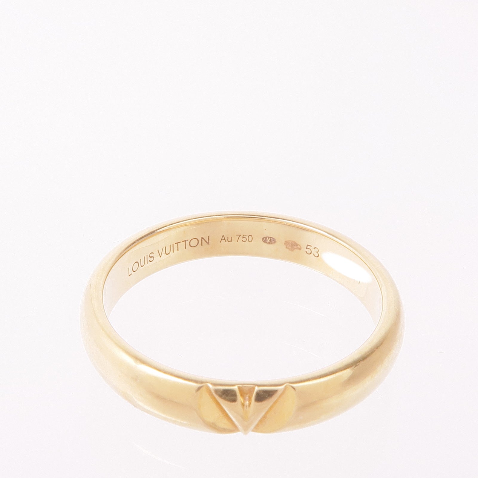 LOUIS VUITTON 18K黃金Volt Multi Wedding Band戒指LV#53/US#6.5