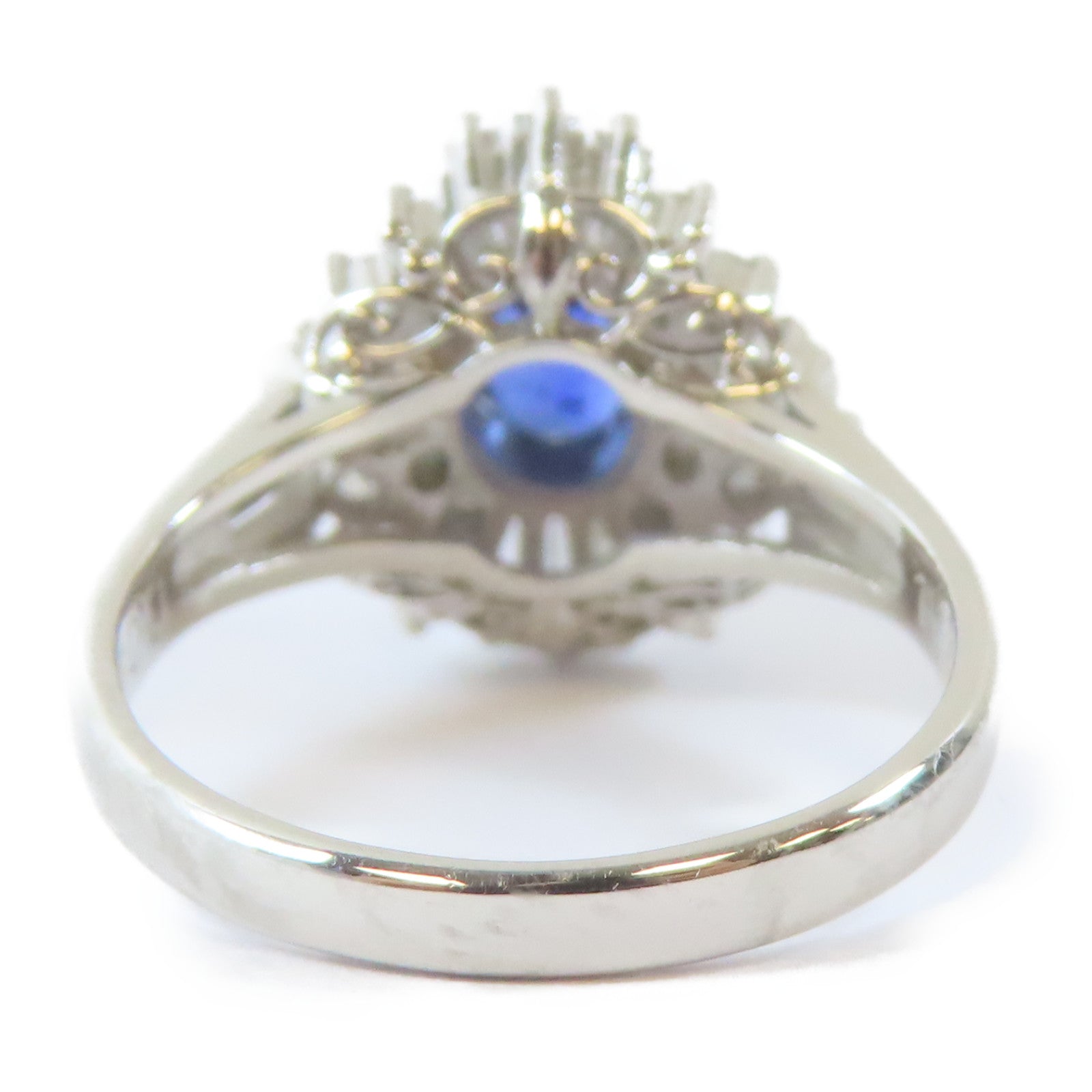 JEWELRY PT900鉑金Sapphire/Diamond Ring 1.14ct藍寶石/0.51ct鑽石戒指US#4