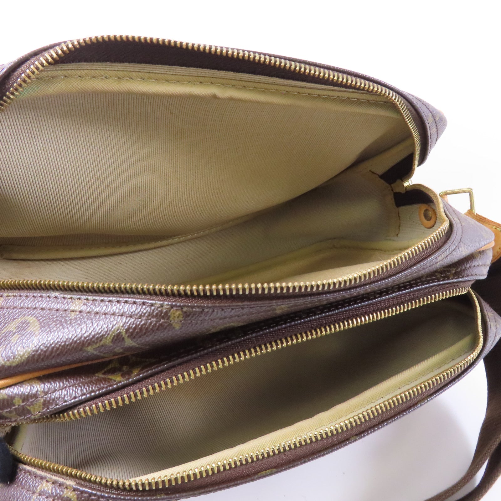 LOUIS VUITTON Monogram Reporter PM金扣肩背袋啡色