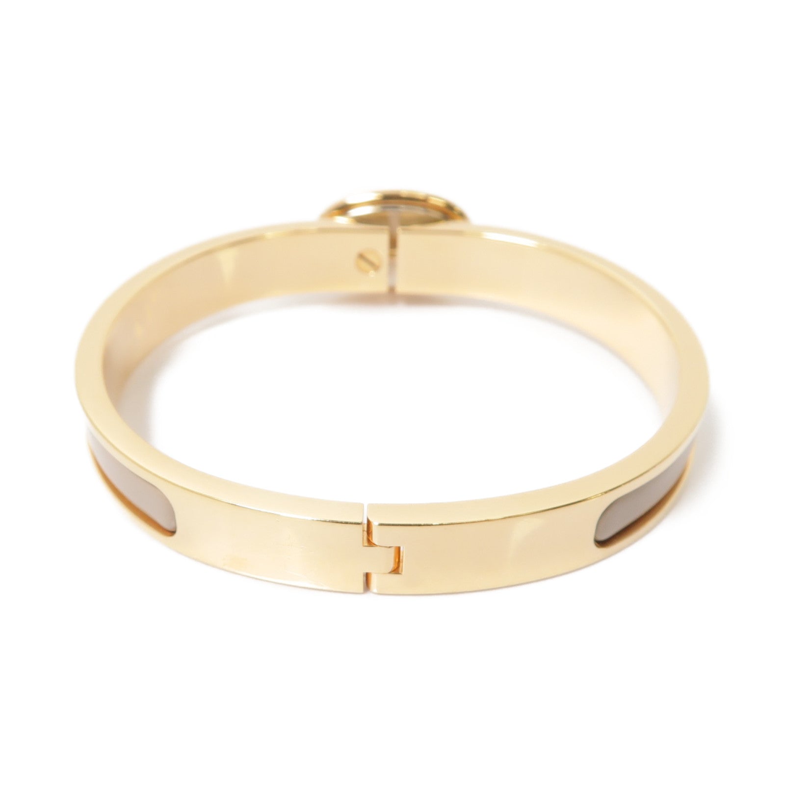 HERMES 金屬Mini Clic Chaine d'Ancre Bracelet手鐲金色/米色