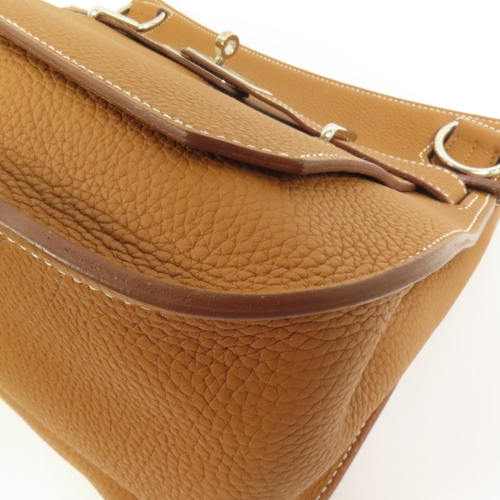 HERMES Clemence皮革Jypsiere 31銀扣肩背袋Gold