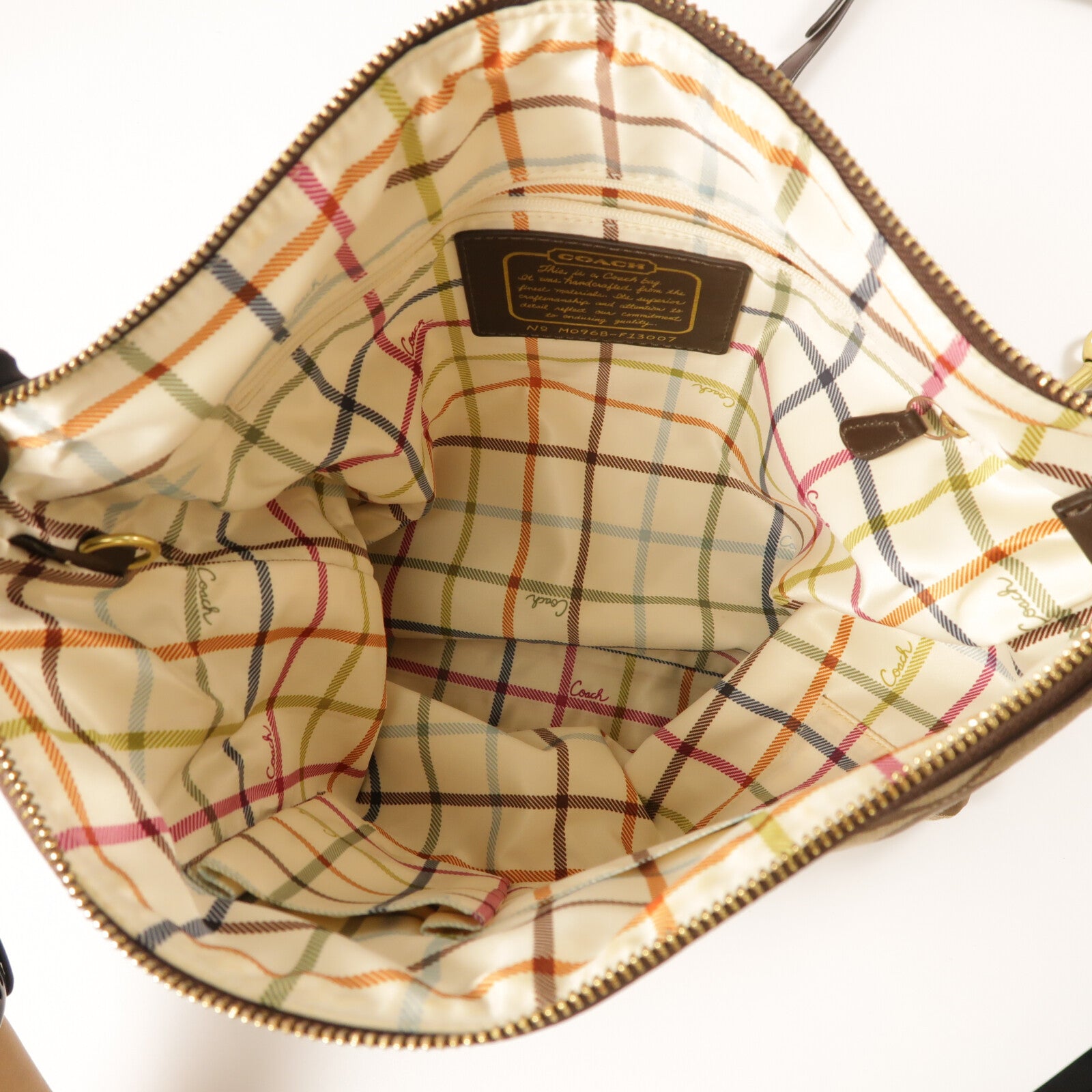 COACH 帆布2 Way Shoulder金扣手挽肩背兩用袋