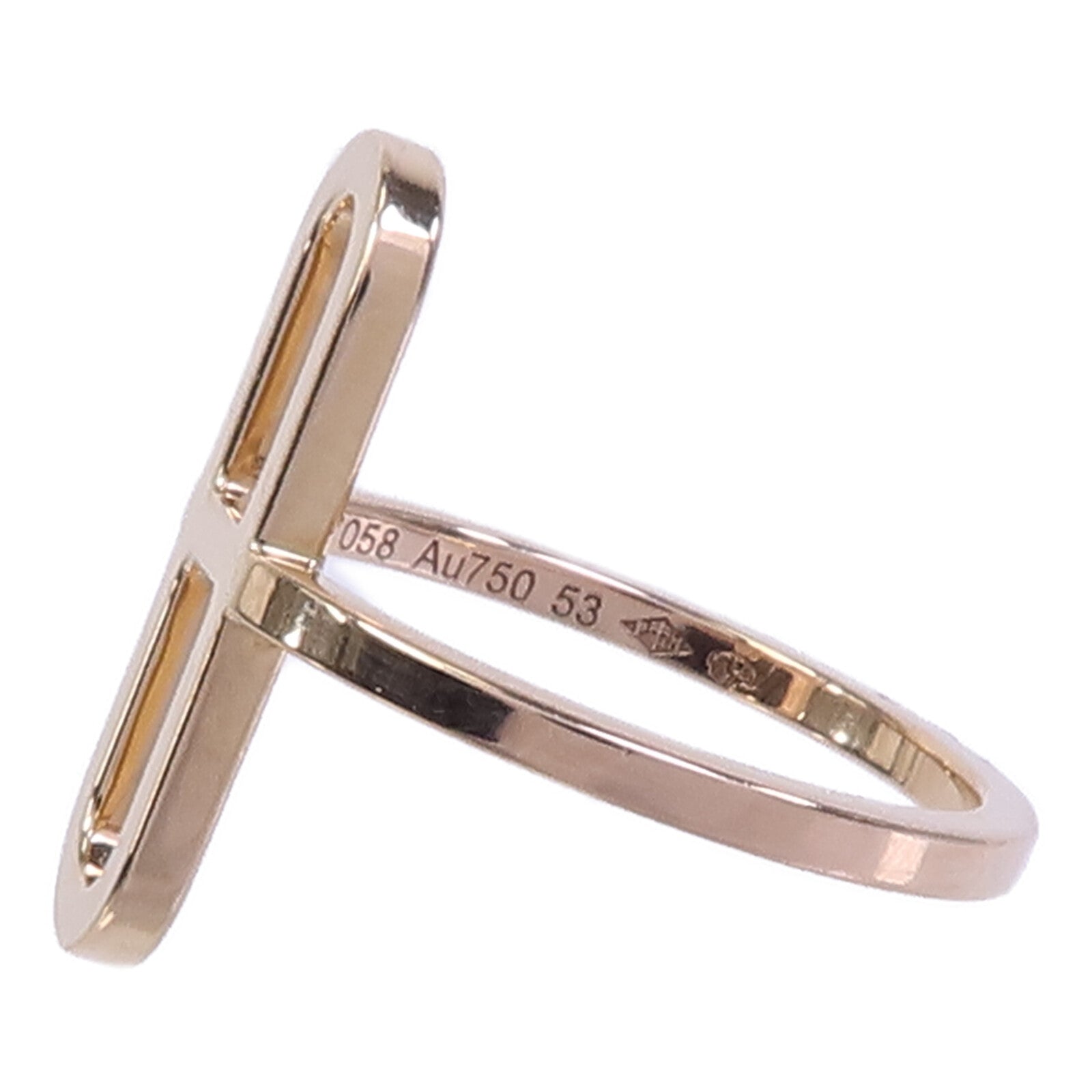 HERMES 18K玫瑰金Chaine D'ancre戒指