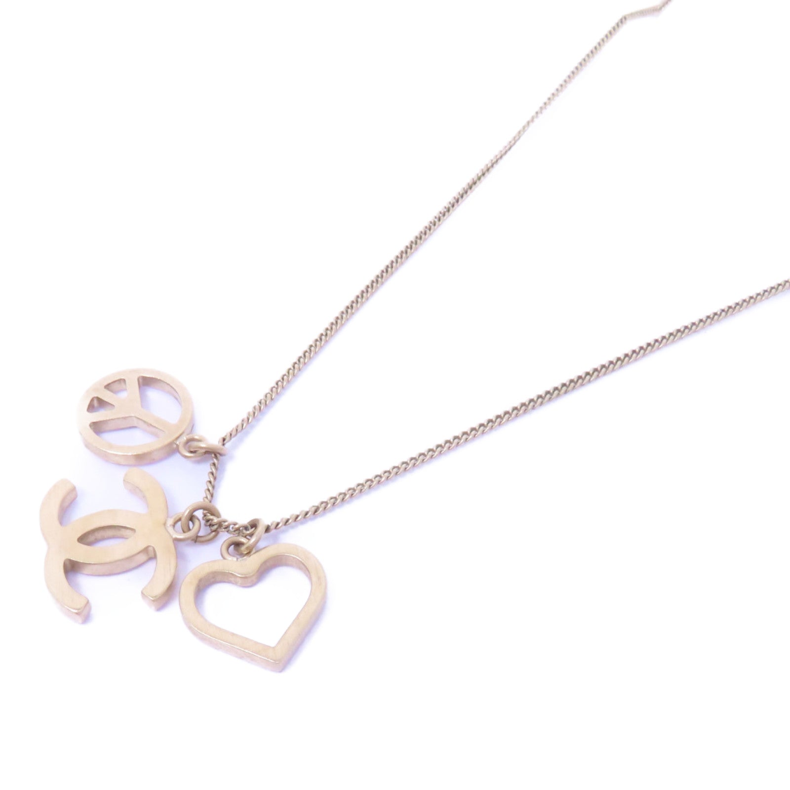 CHANEL PVC/金屬Necklace項鍊粉紅色/金色