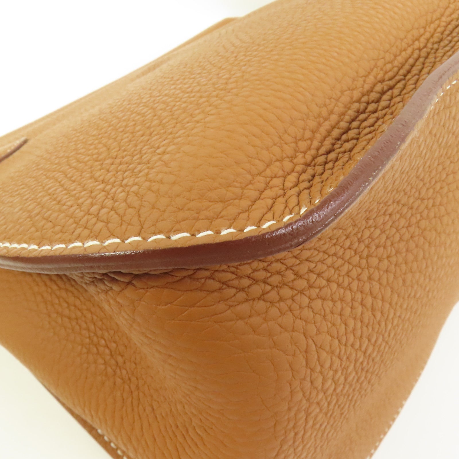HERMES Clemence皮革Jypsiere 31銀扣肩背袋Gold