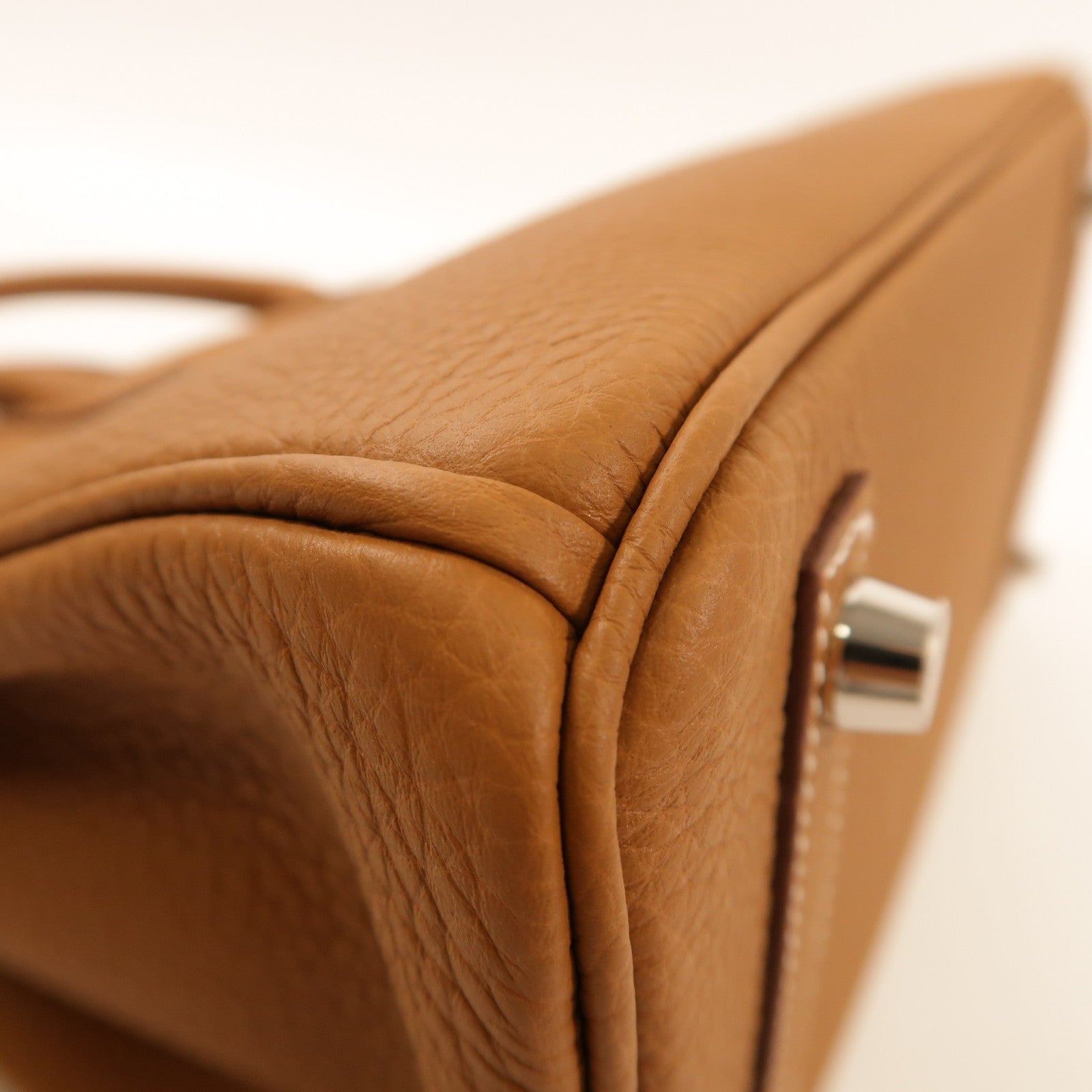 HERMES 【激減優惠】Togo皮革Birkin 25銀扣手挽袋Gold