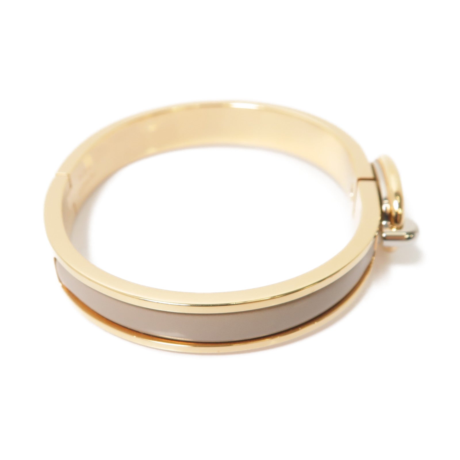 HERMES 金屬Mini Clic Chaine d'Ancre Bracelet手鐲金色/米色