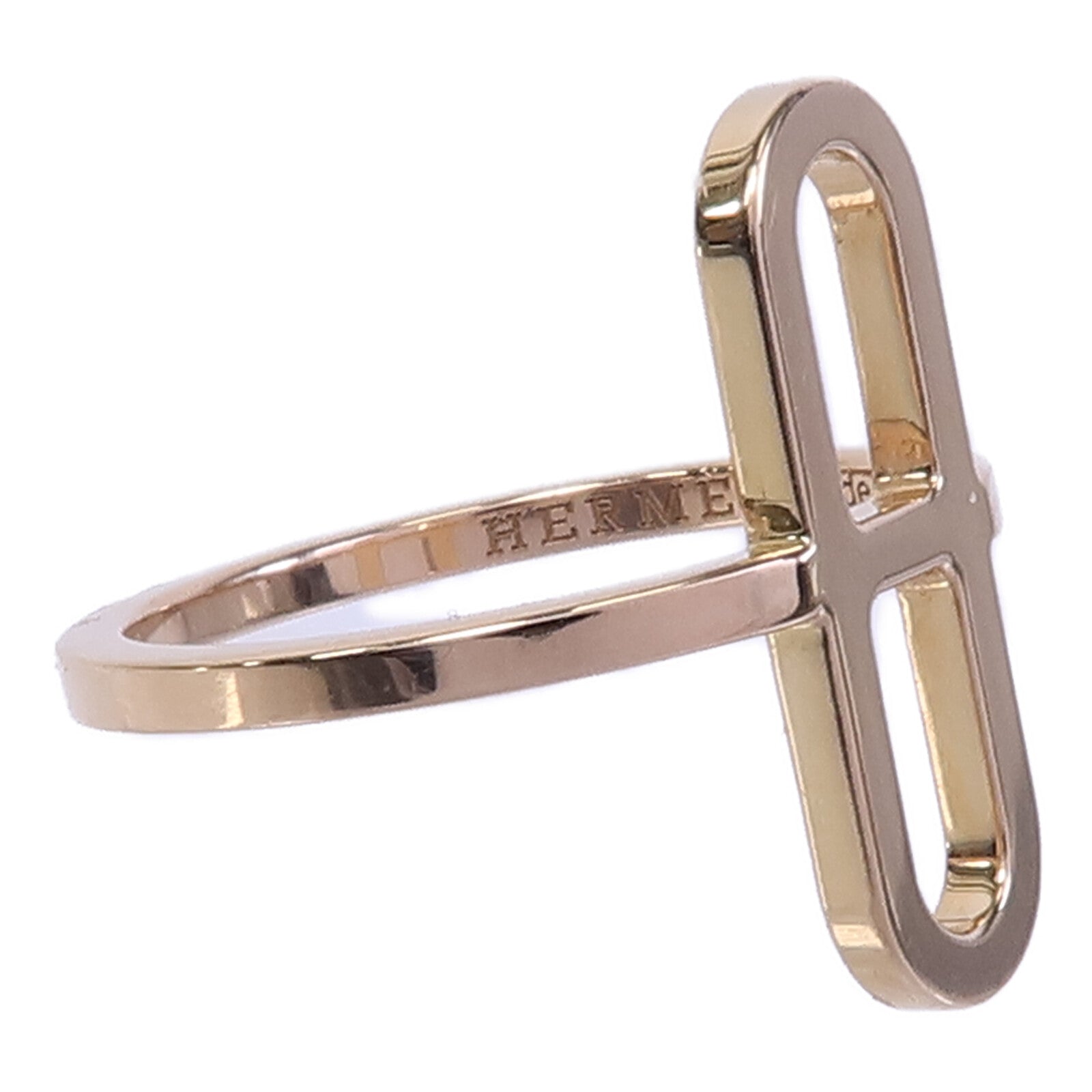 HERMES 18K玫瑰金Chaine D'ancre戒指