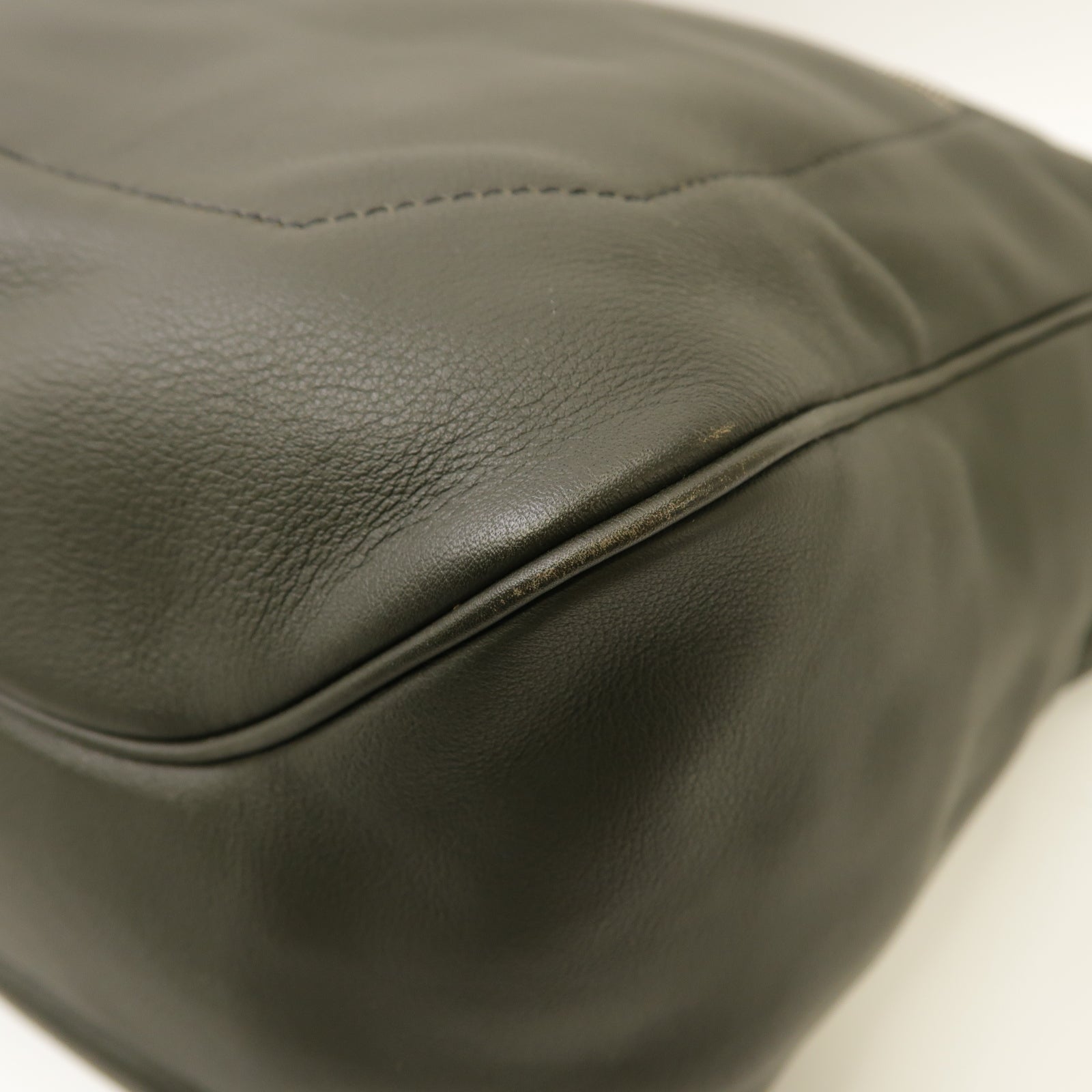 HERMES 【激減優惠】Evercolor皮革Shoulder Bag銀扣肩背袋深綠色