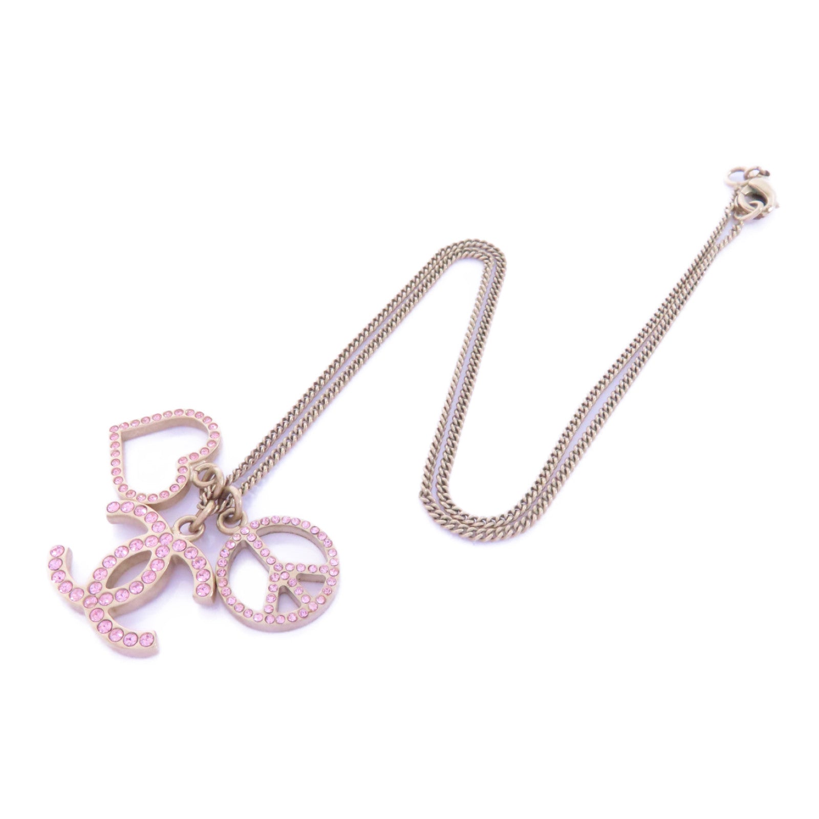 CHANEL PVC/金屬Necklace項鍊粉紅色/金色