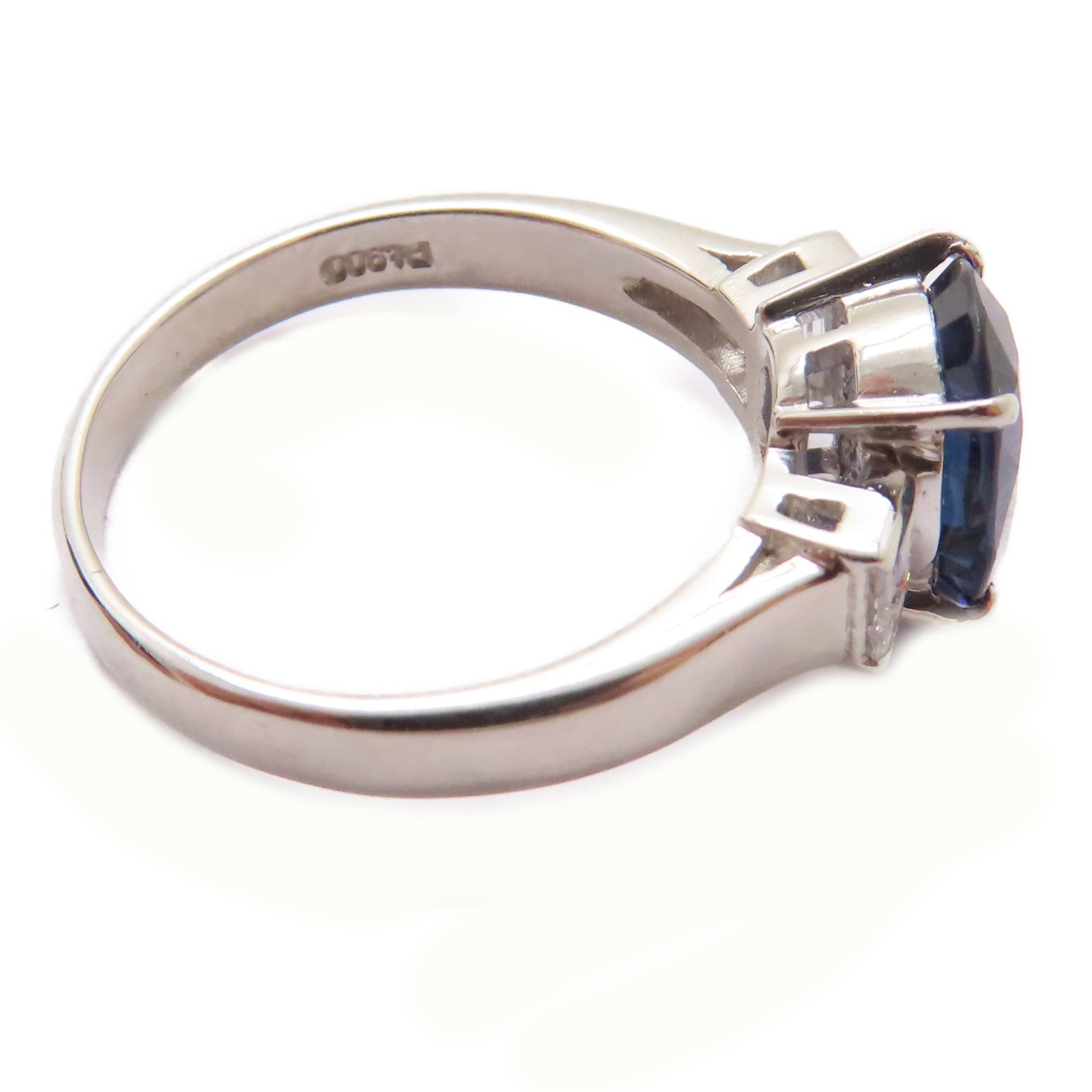 JEWELRY PT900鉑金Sapphire/Diamond Ring 2.68ct藍寶石/0.31ct鑽石戒指US#7
