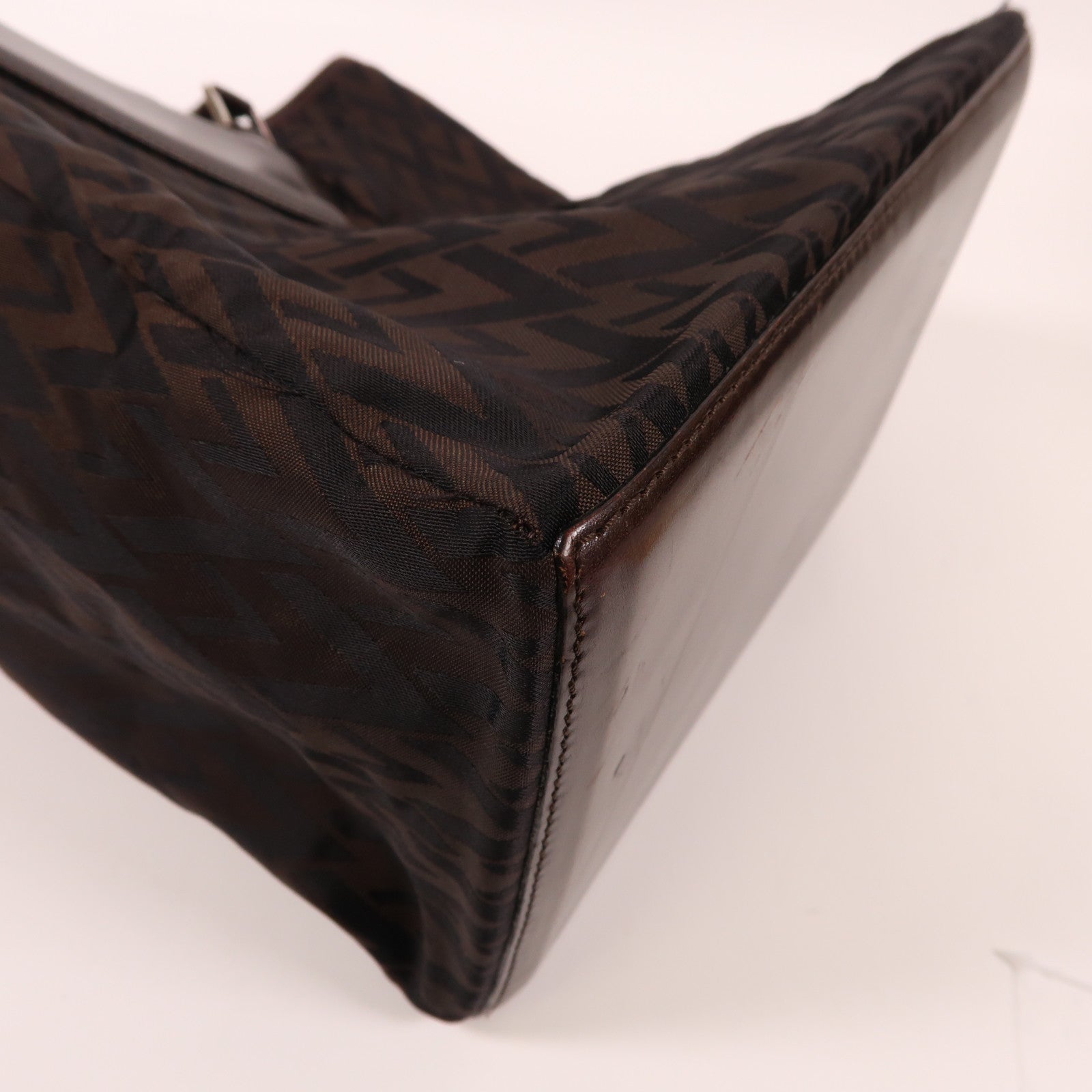 Valentino 帆布/皮革Tote Bag銀扣手挽袋啡色