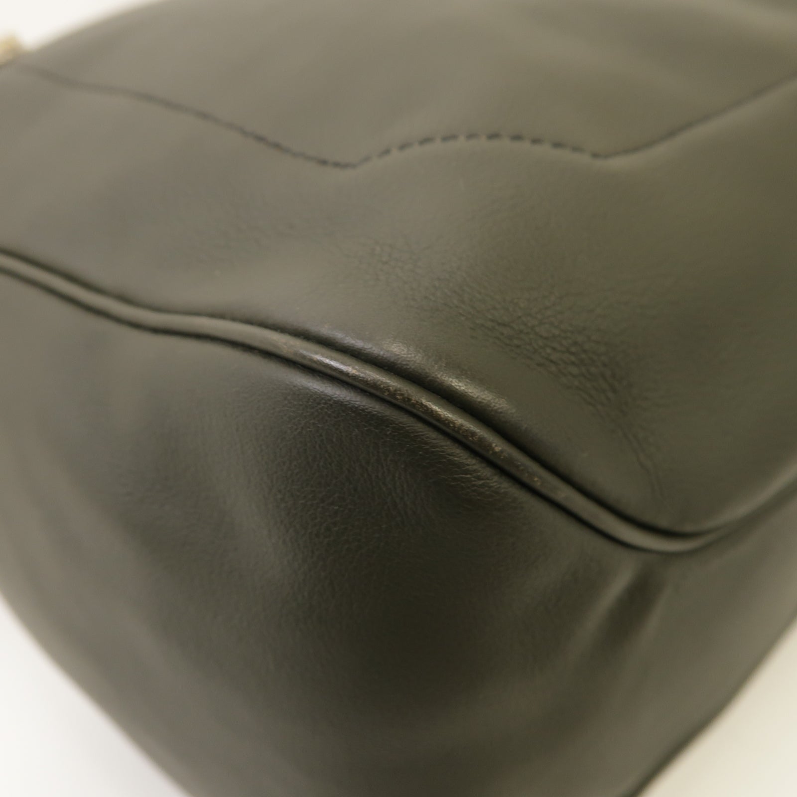 HERMES 【激減優惠】Evercolor皮革Shoulder Bag銀扣肩背袋深綠色