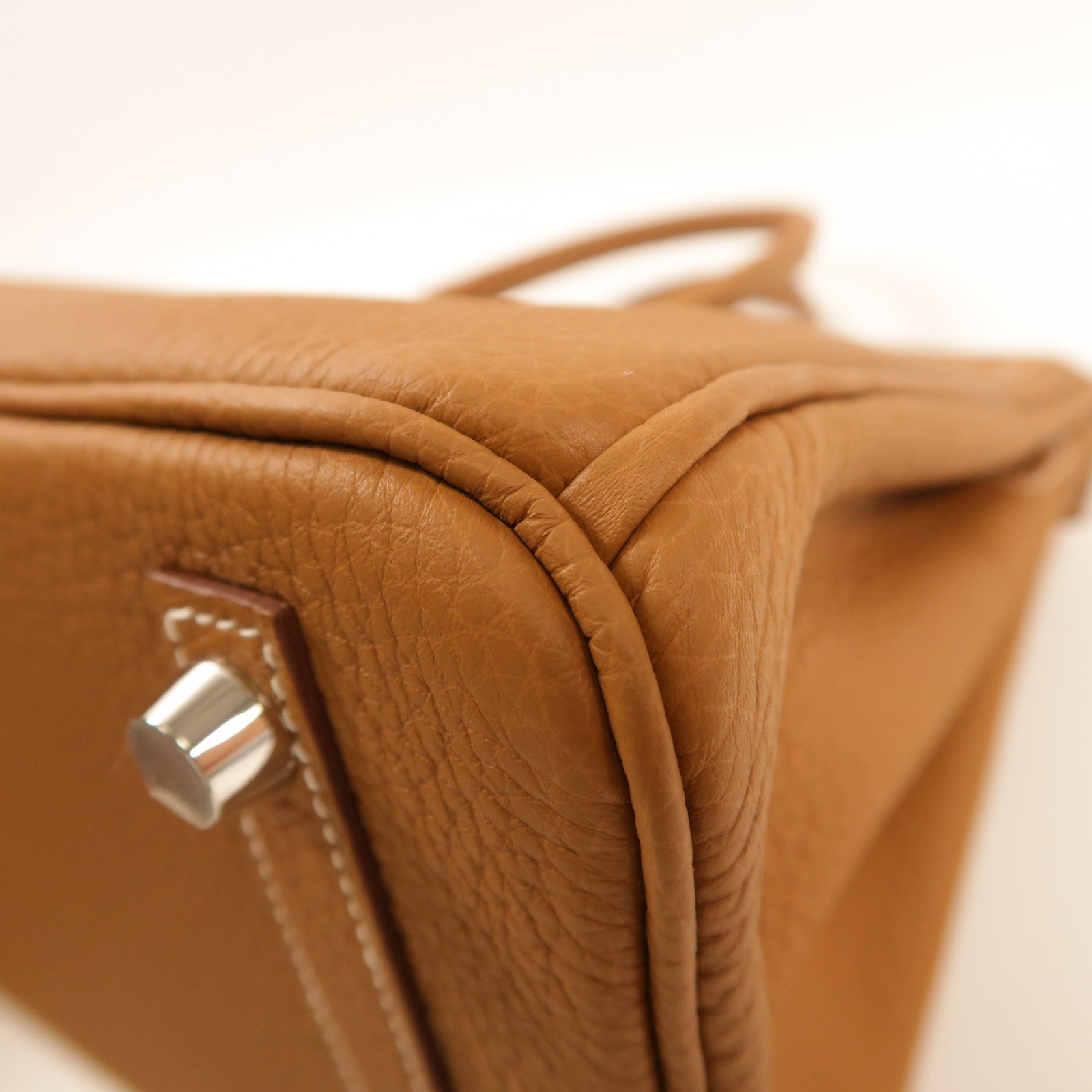 HERMES 【激減優惠】Togo皮革Birkin 25銀扣手挽袋Gold