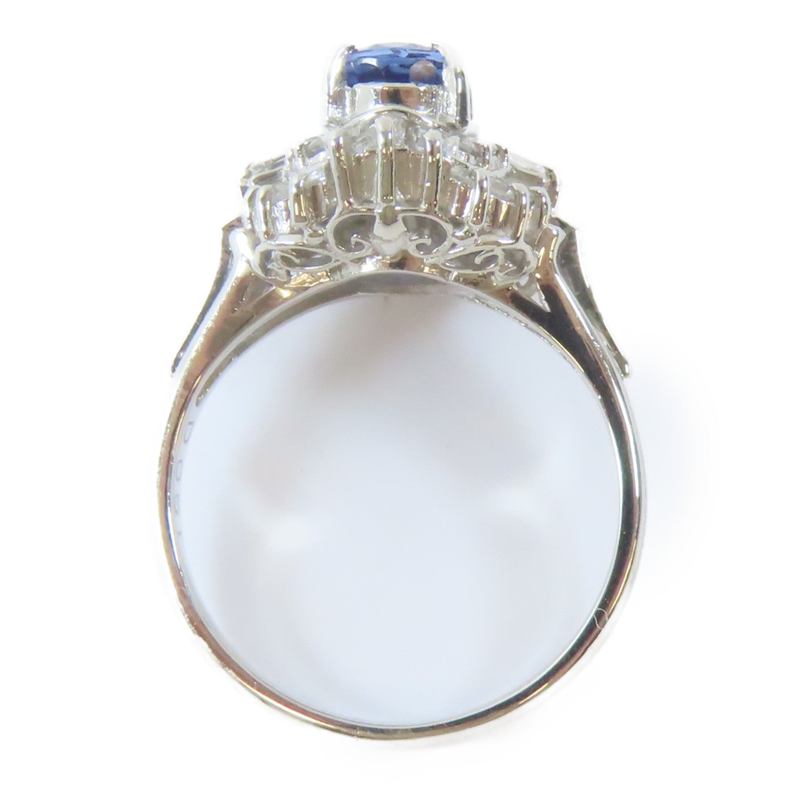 JEWELRY PT900鉑金Sapphire/Diamond Ring 1.14ct藍寶石/0.51ct鑽石戒指US#4