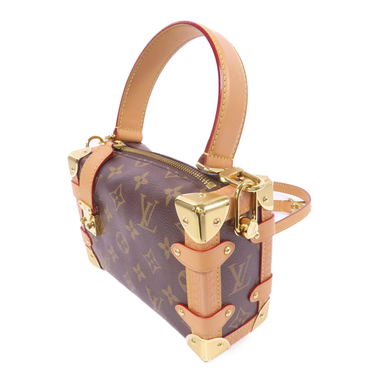 LOUIS VUITTON Monogram Side Trunk PM金扣手挽肩背兩用袋