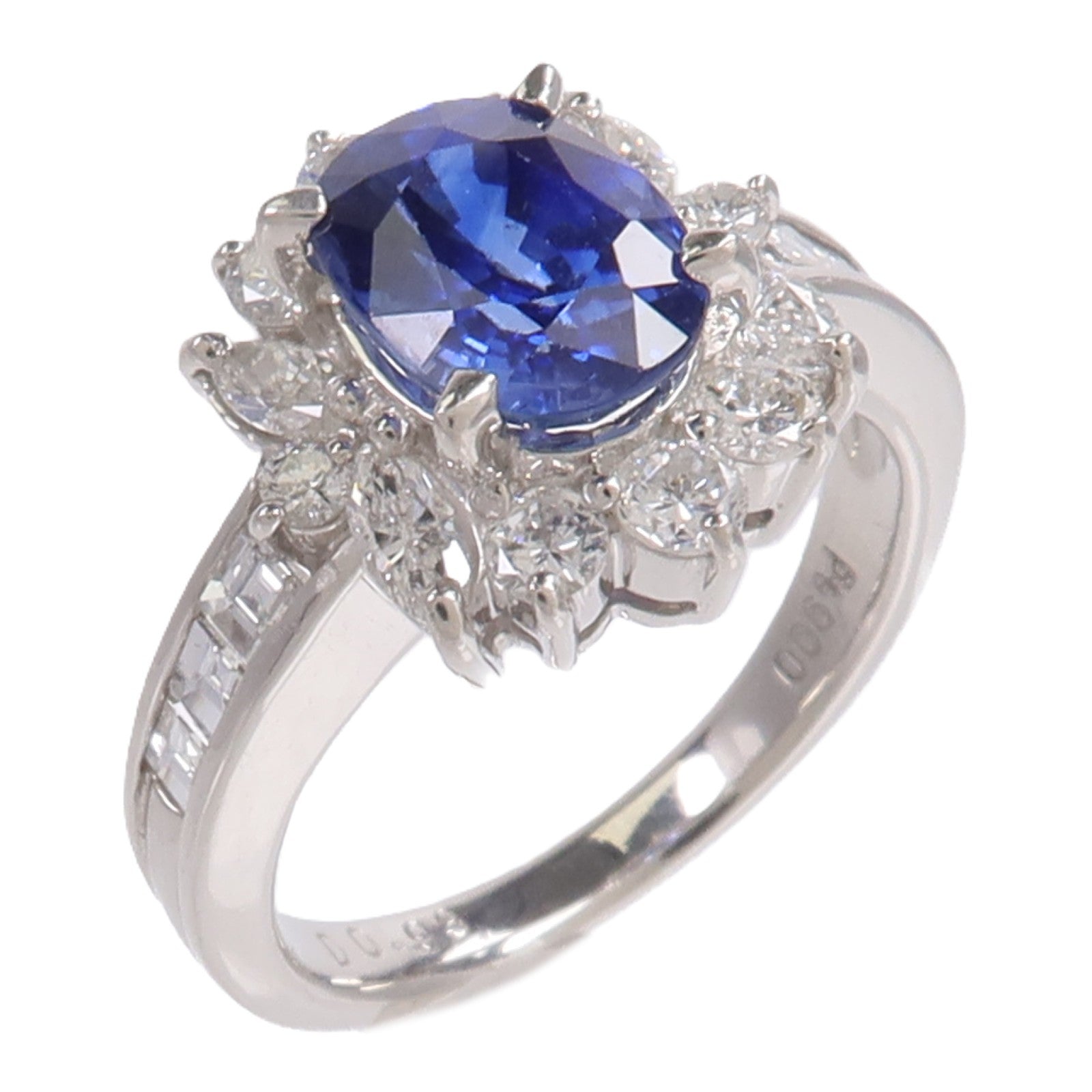JEWELRY PT900鉑金Sapphire Diamond Ring藍寶石/鑽石戒指
