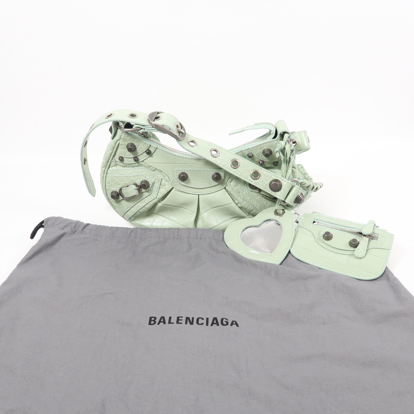 BALENCIAGA 羊皮皮革Le Cagole XS銀扣肩背袋