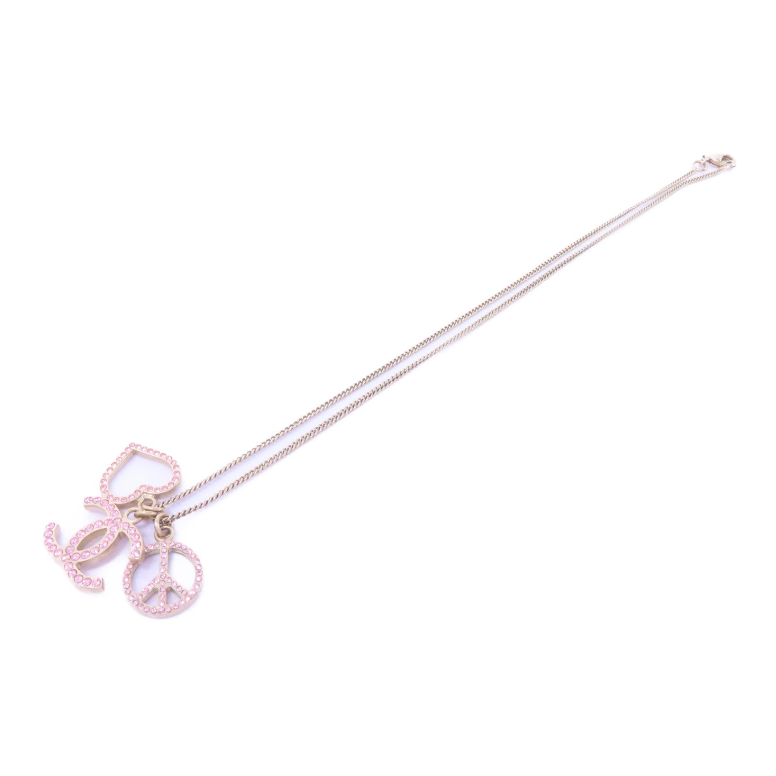 CHANEL PVC/金屬Necklace項鍊粉紅色/金色