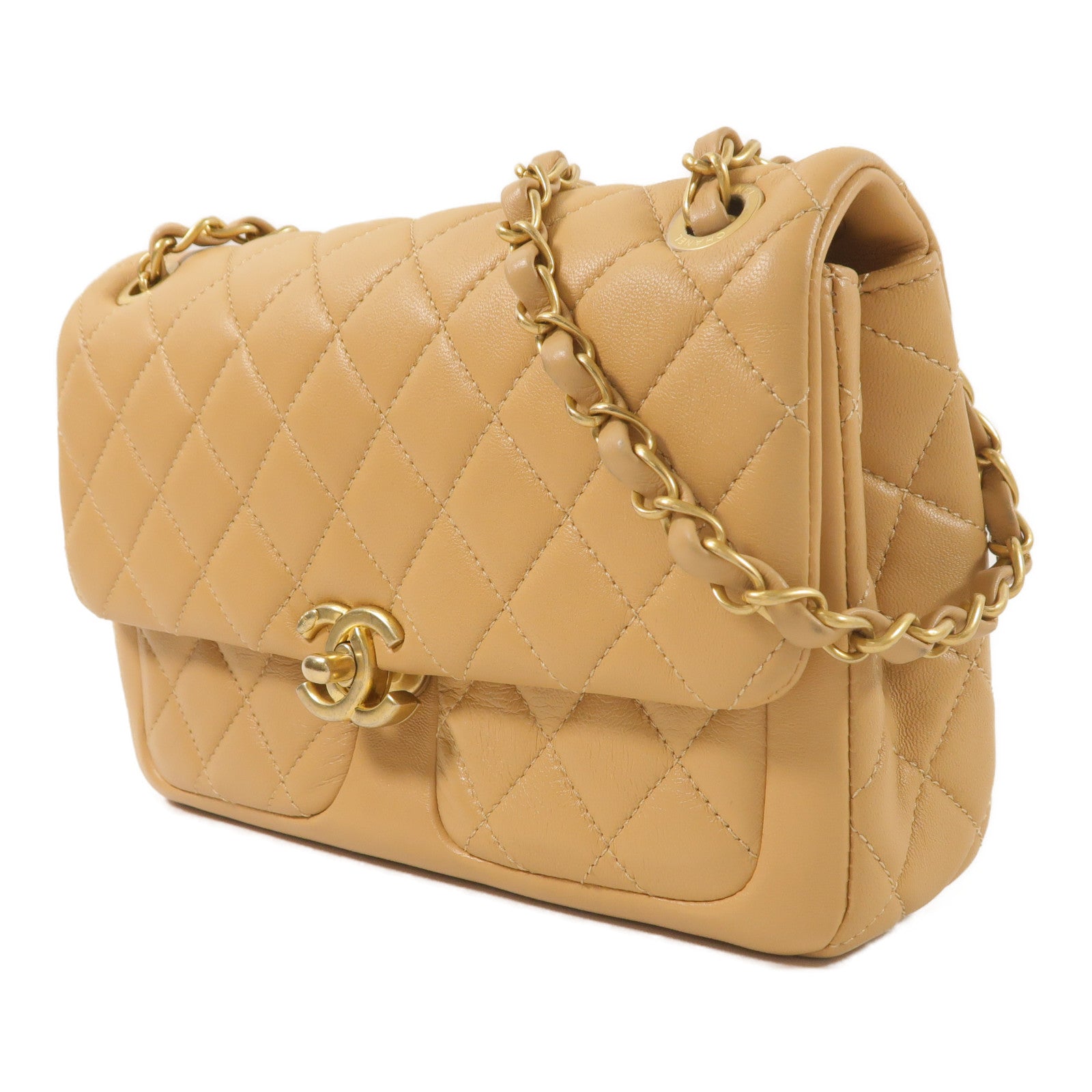 CHANEL 牛皮皮革Flap Bag鏈帶肩背袋