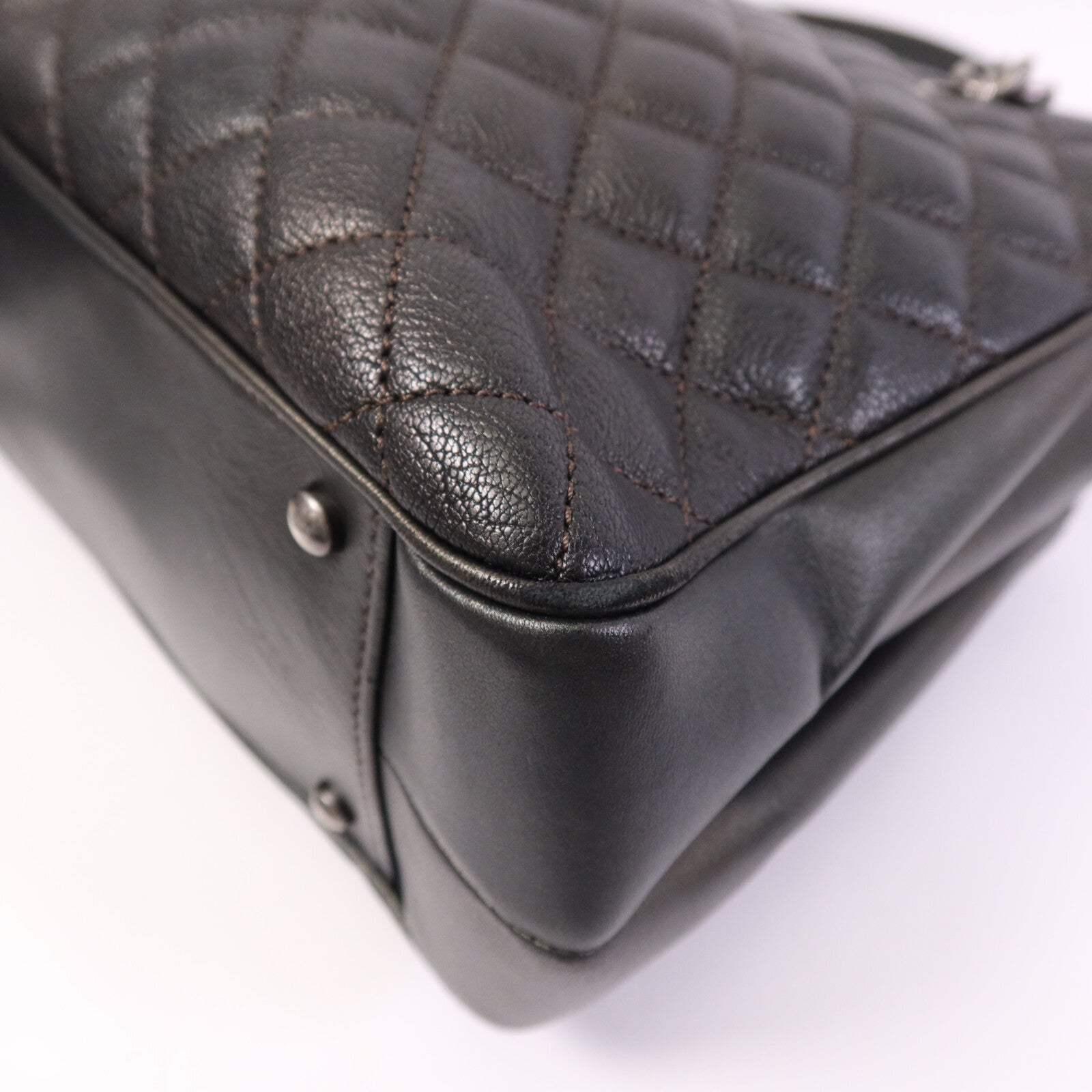 CHANEL 牛皮皮革Chain Shoulder Bag銀扣鏈帶肩背袋